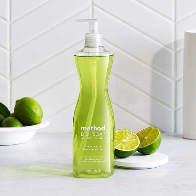 Method Dish Soap, Lime + Sea Salt, Biodegradable Formula, Tough on Grease, 18 Fl Oz (Pack of 1)