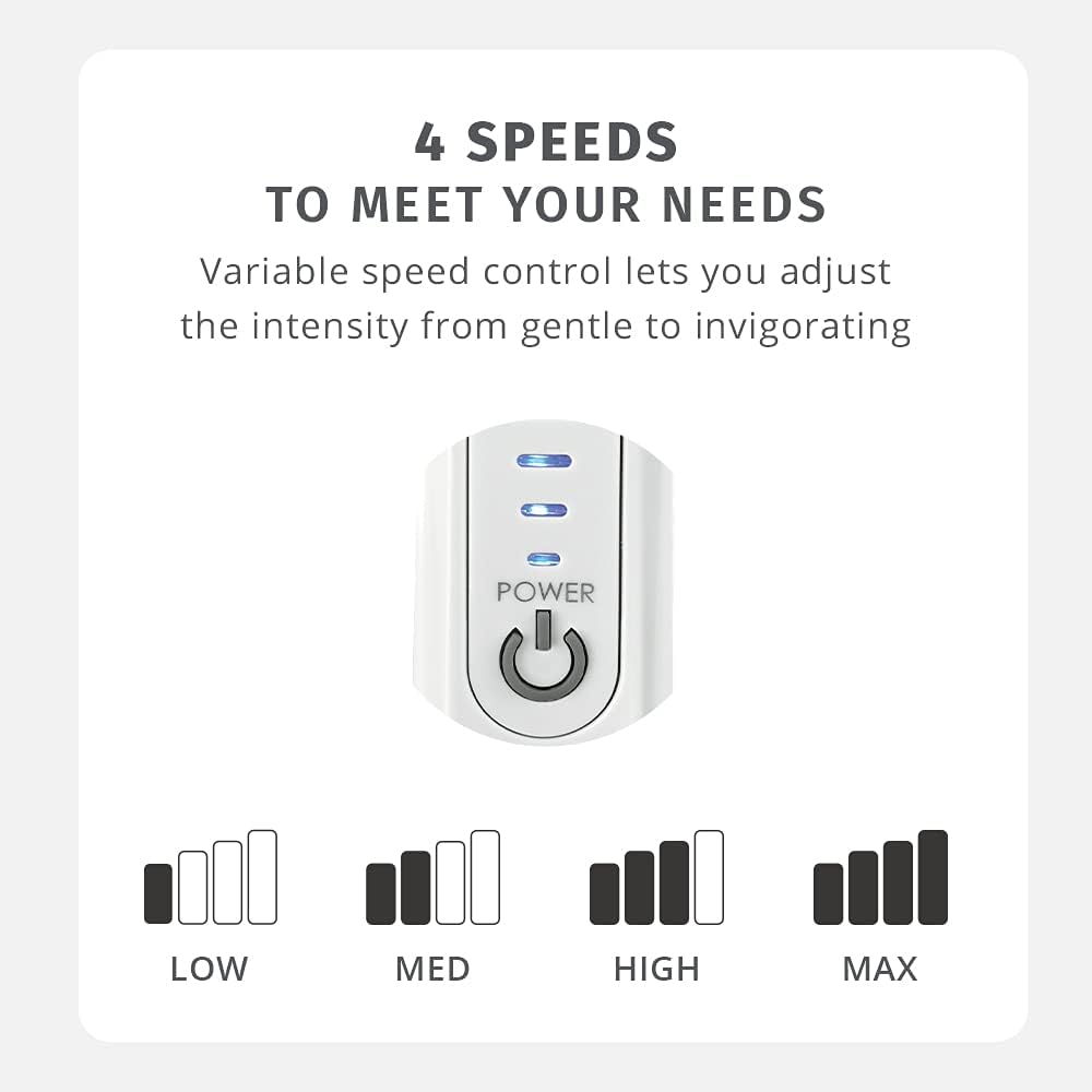 Homedics Back Massager - Heated Automatic Percussion Back, Body and Neck Massager with Dual Pivoting Heads, Interchangeable Nodes, for Shoulders, Legs and Feet, White