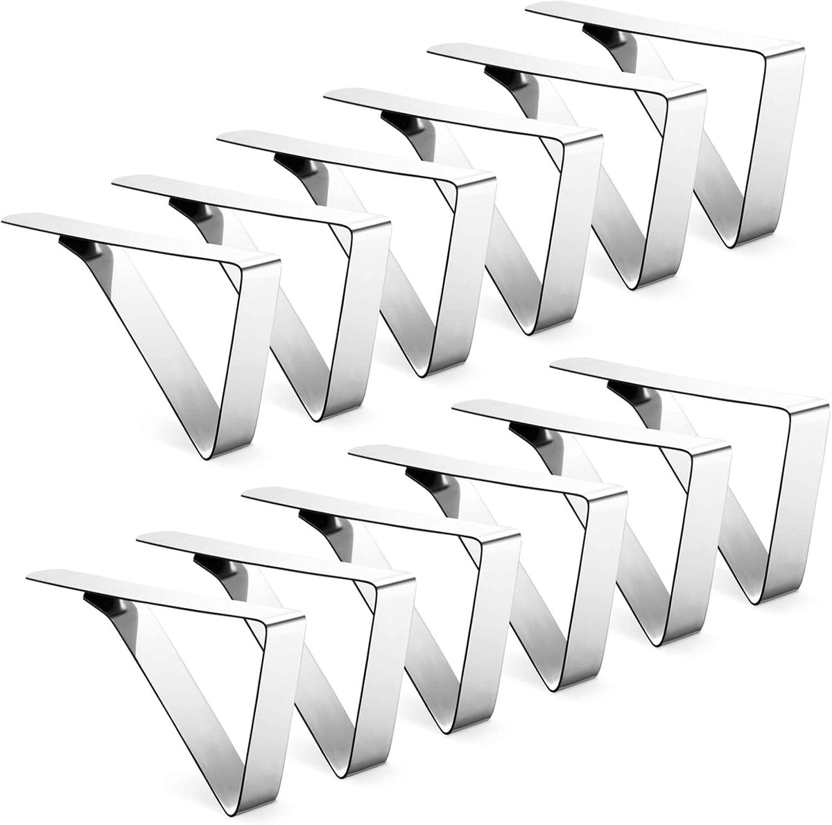 12 Pack Heavy Duty Stainless Steel Tablecloth Clips – Non-Slip Table Cover Clamps for Picnic, Wedding, Buffet, Party & Outdoor Dining – Fits Tables up to 1.4"