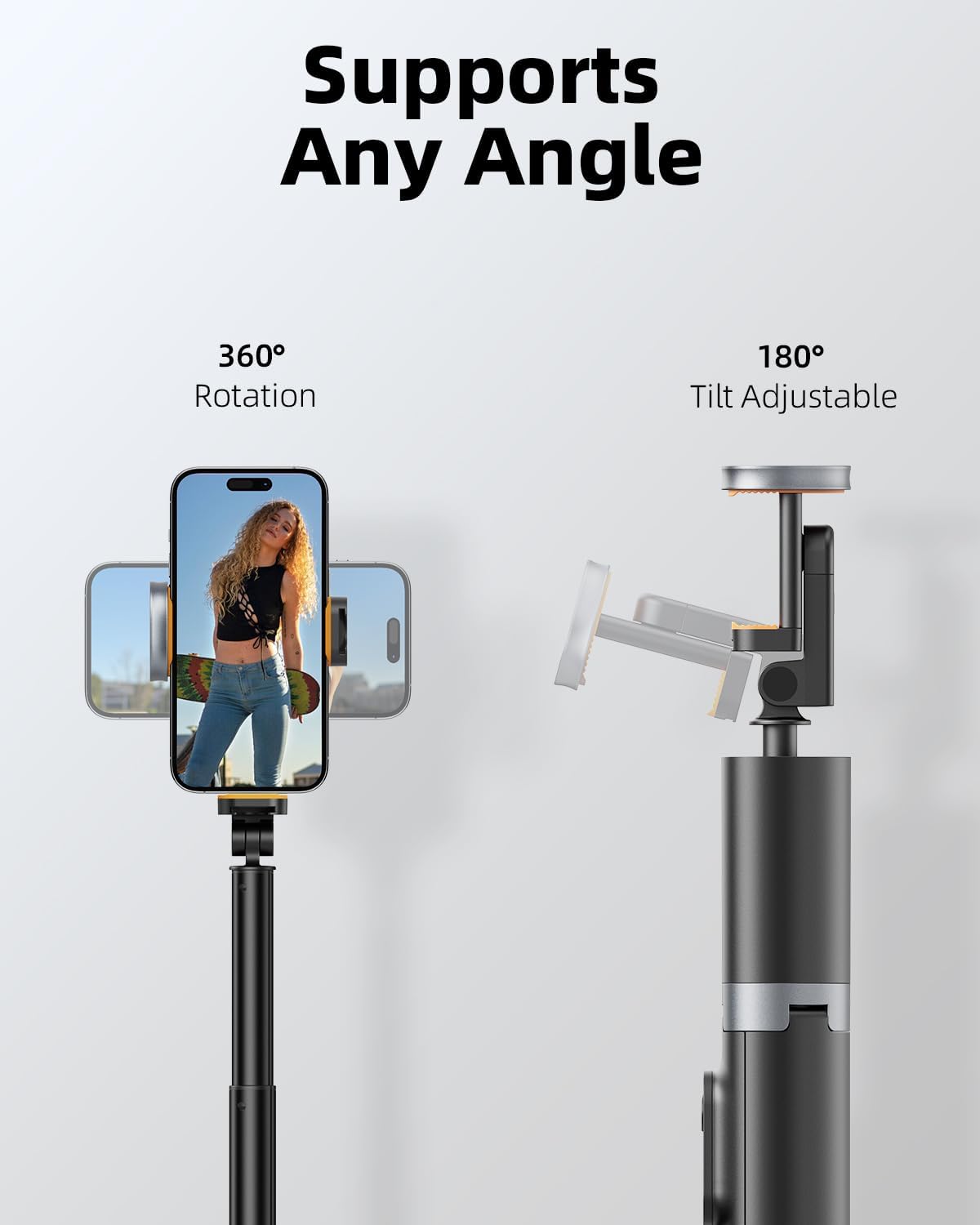 TODI 63” Selfie Stick Tripod for Phone – Extendable Stand with Wireless Remote, Compatible with iPhone & Android