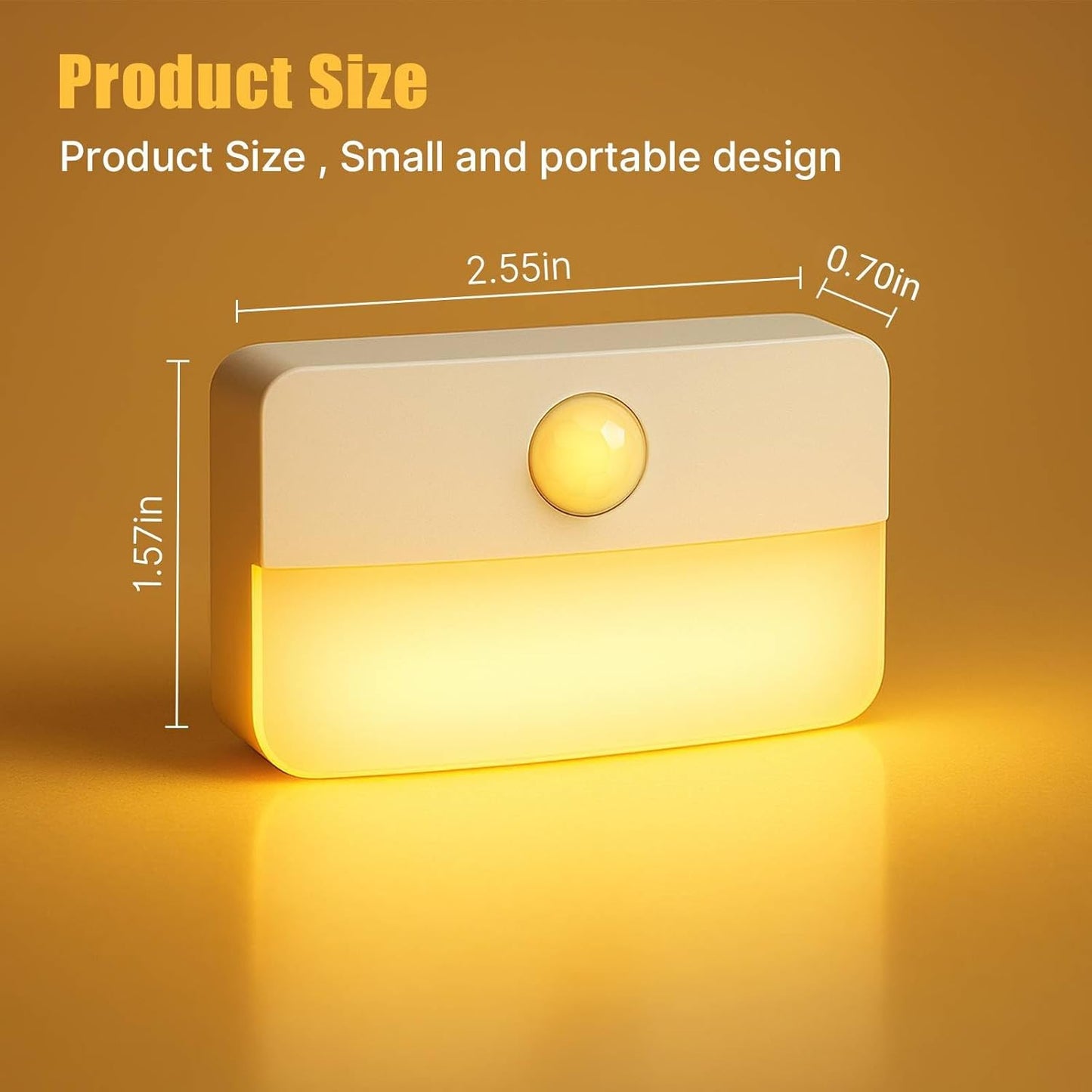 8 Pack Motion Sensor Stair Light for Indoor, Battery Operated Closet Lights, Wireless Stick on Anywhere Hallway Lamp, Portable Led Night Lamps for Bedroom Under Cabinet Kitchen
