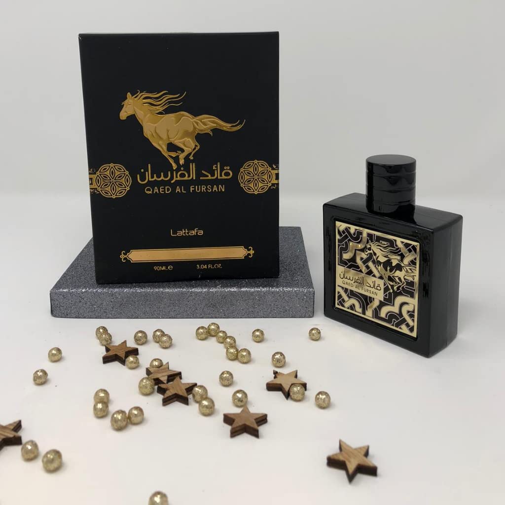 Lattafa Qaed Al Fursan - Oriental, Fruity, Fresh, Amber Wood - Eau de Parfum Long-Lasting Fragrance for Unisex, 3.40 Ounce / 100 ml