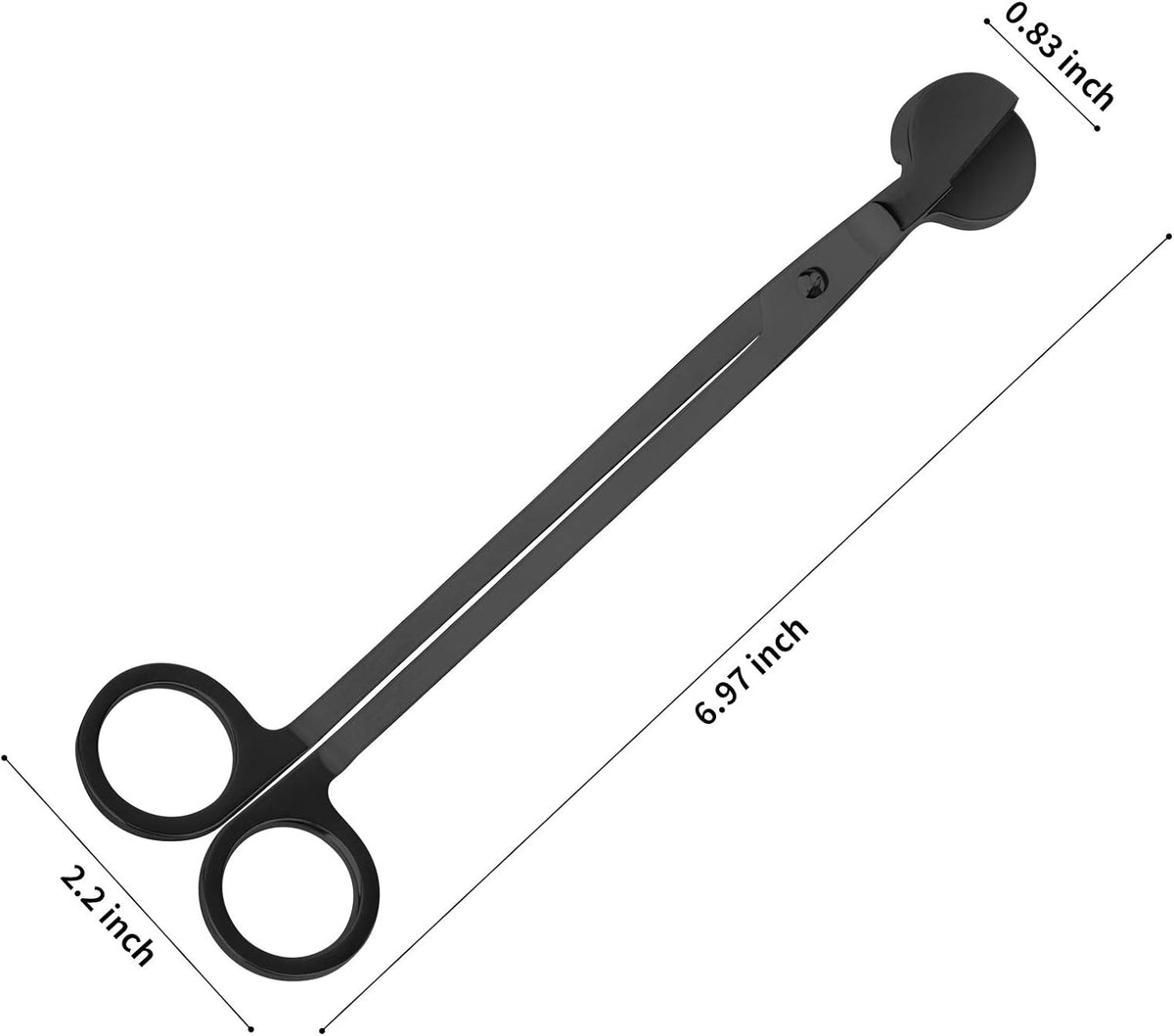 CHEFBEE Candle Wick Trimmer, Polished Stainless Steel Wick Clipper Cutter, Scissors, Reaches Deep Into Candles to Cut Spent Cord, Allow Cleaner Burn and Prevent Soot Buildup (Black)