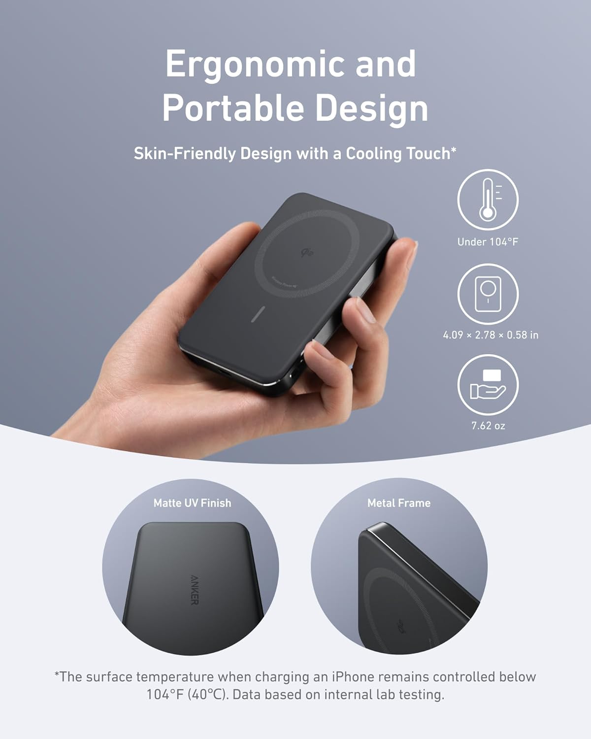 Anker MagGo Power Bank, Ultra-Slim 10,000mAh Magnetic Battery Pack, Qi2 Certified 15W Ultra-Fast MagSafe Compatible Portable Charger, Ergonomic Design, for iPhone17/16/15/14 Series Only(Not for Pixel)