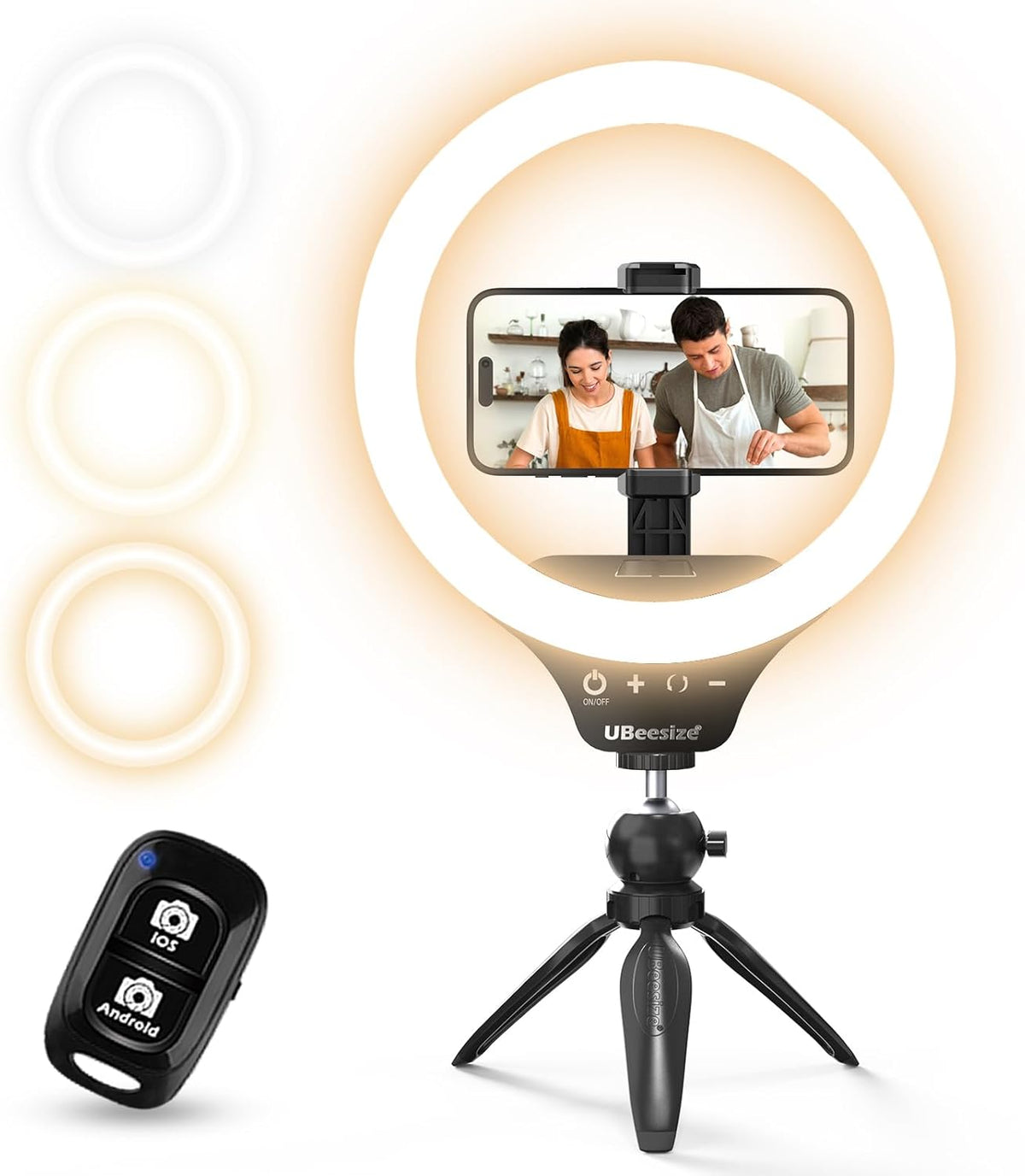 UBeesize 12" Desk Ring Light with Stand & Phone Holder - Adjustable Studio Light for Photography,Zoom Meetings, YouTube, TikTok, Live Streaming