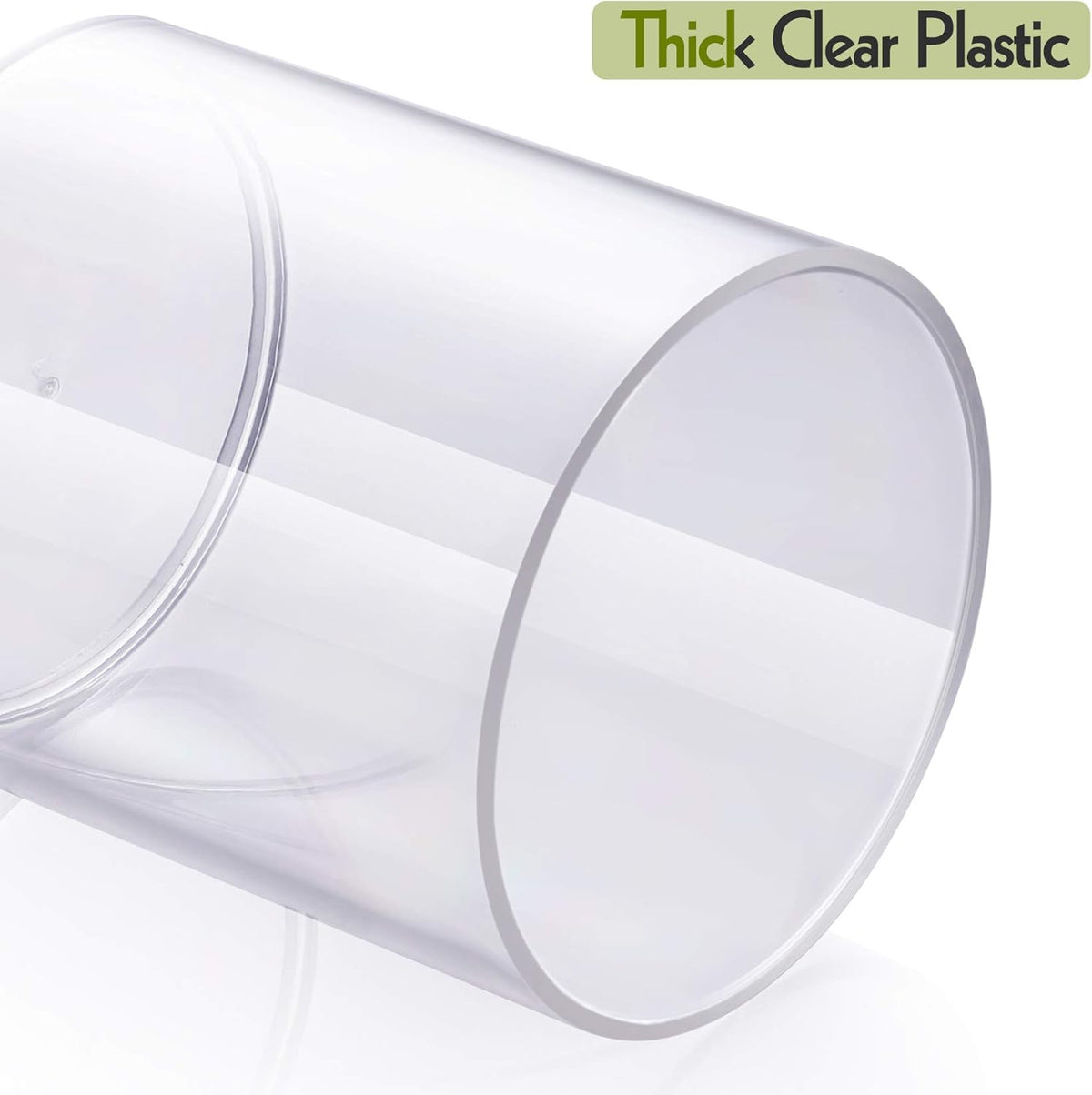 Clear Acrylic Qtip Holder Dispenser Set 4-Pack – Bathroom Vanity Storage Jars for Cotton Balls, Swabs, Pads, Floss Picks (10oz & 12oz)