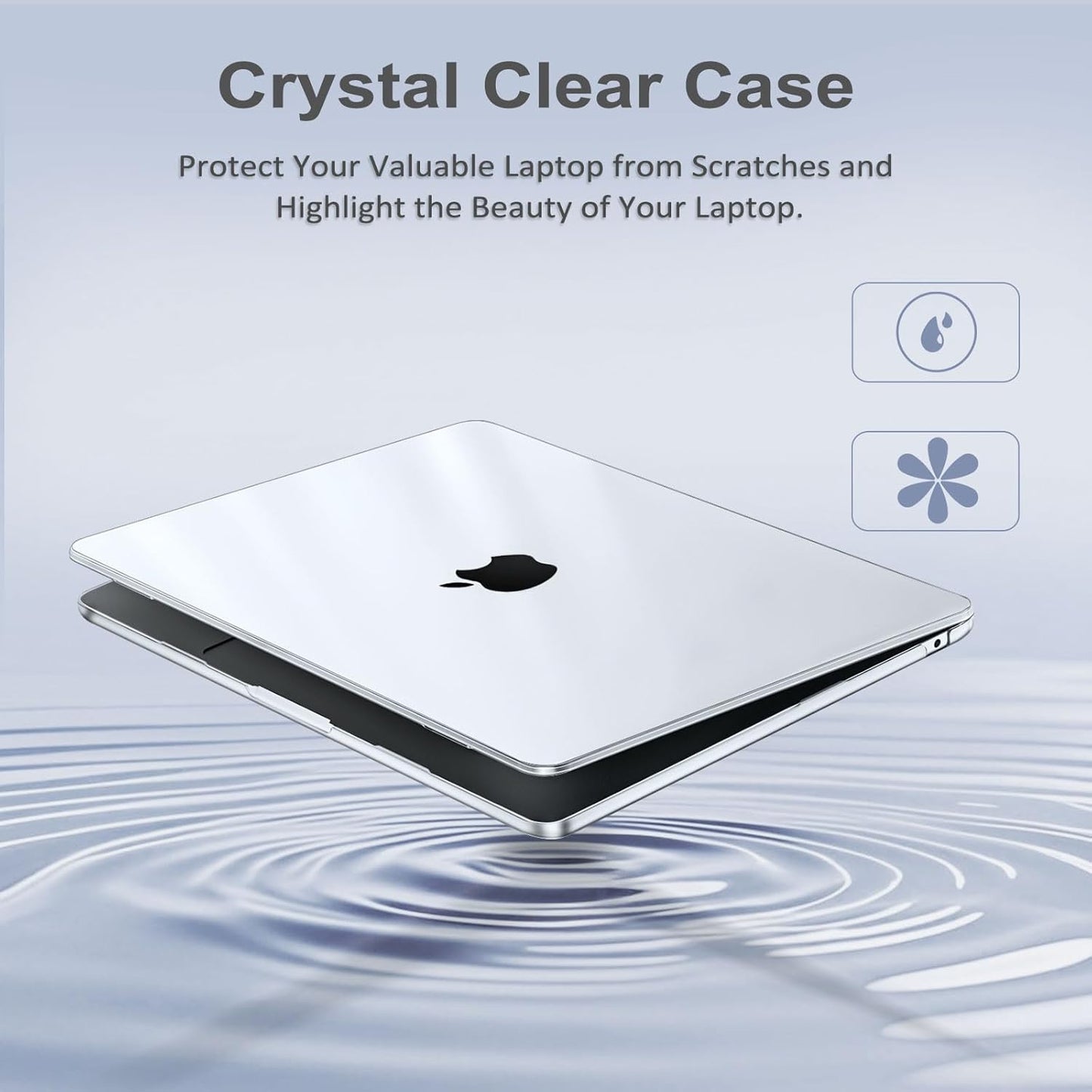 MOSISO Compatible with MacBook Air 13 inch Case 2026 2025 2024 2023 2022 M4 A3240 M3 A3113 M2 A2681,Plastic Hard Shell&Keyboard Cover&Screen Film&Pouch for MacBook Air 13.6 inch Case, Crystal Clear