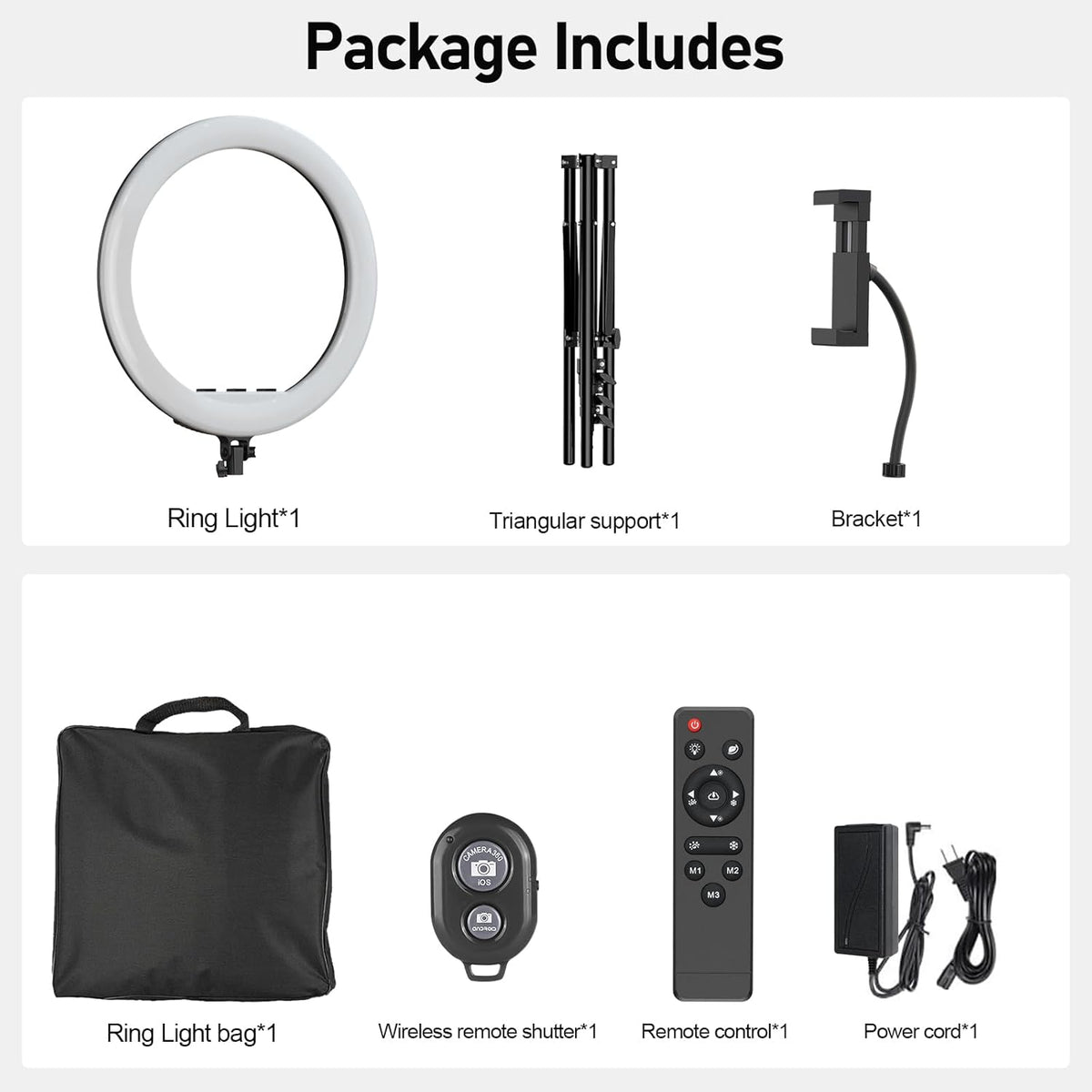 Hagibis 21 inch Ring Light with Stand Outer 55W 5600k Dimmable LED Light, Tripod Stand,and Phone Holder,Remote Controller,Carrying Bag ,CRI 97+ 2540lux, for Streaming Home Office Zoom Call Lighting