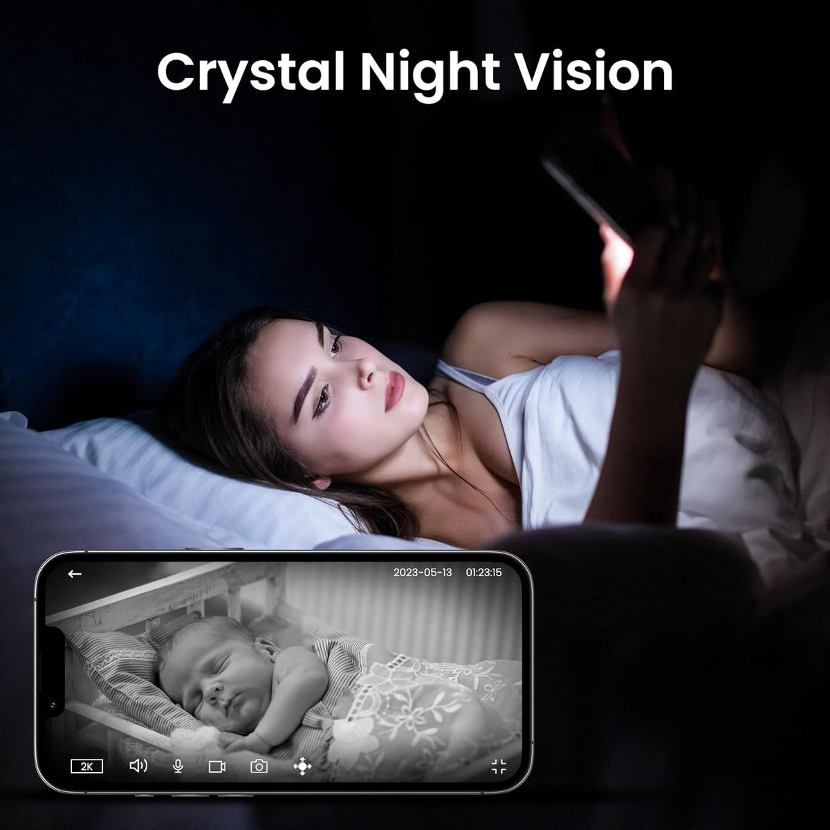 Cinnado Security Camera Indoor-2K 360° WiFi Cameras for Home Security,Pet/Dog/Baby Camera with Phone app, 2-Way Audio, Night Vision, 24/7 SD Card Storage, Works with Alexa & Google Home (2.4Ghz)-D1