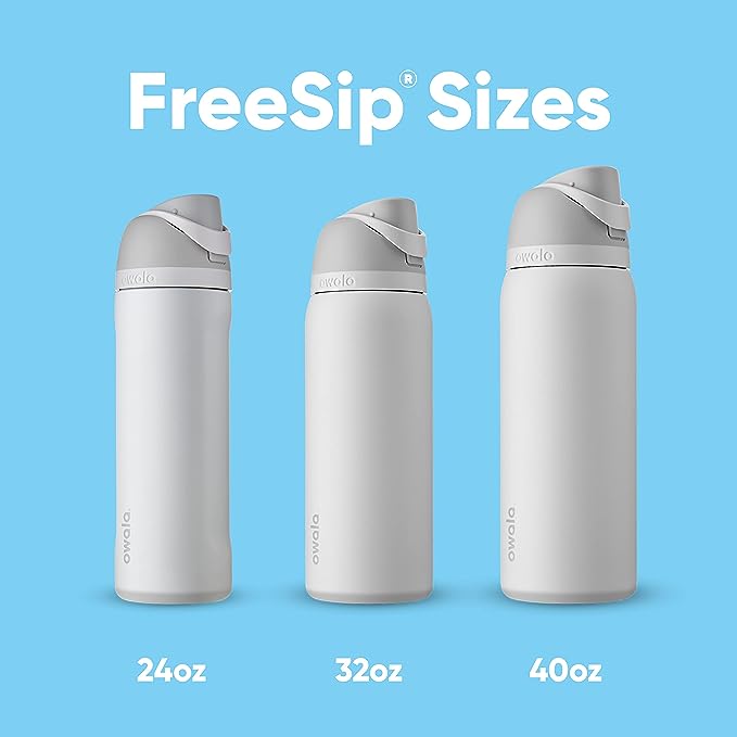Owala FreeSip Insulated Stainless Steel Water Bottle with Straw, BPA-Free Sports Water Bottle, Great for Travel, 24 Oz, Denim