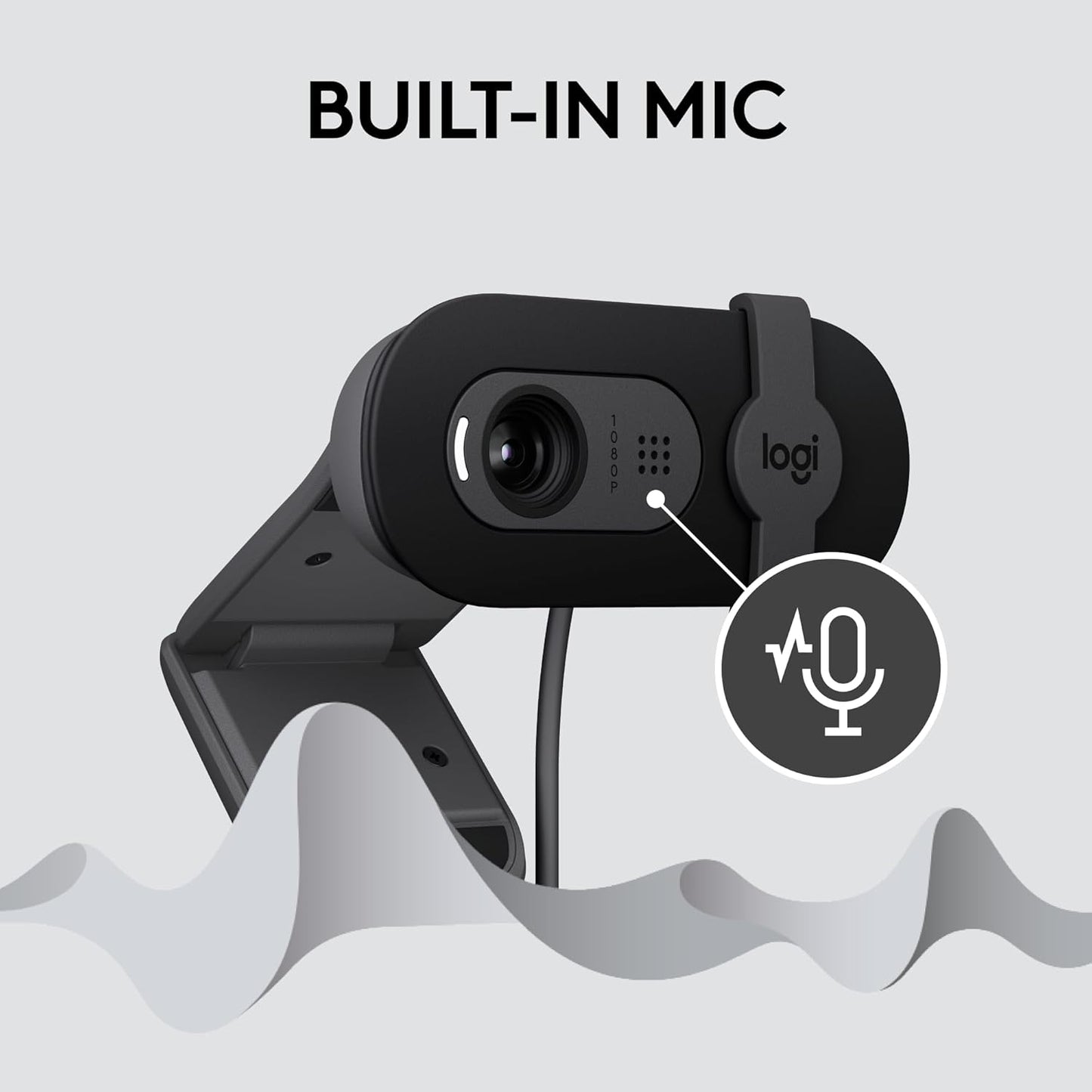 Logitech Brio 101 Full HD 1080p Webcam for Meetings, Streaming, Desktop, Laptop, PC - Built-in Mic, Shutter, Works with Zoom, Microsoft Teams, Nintendo Switch 2’s New GameChat Mode, USB-A,-Black