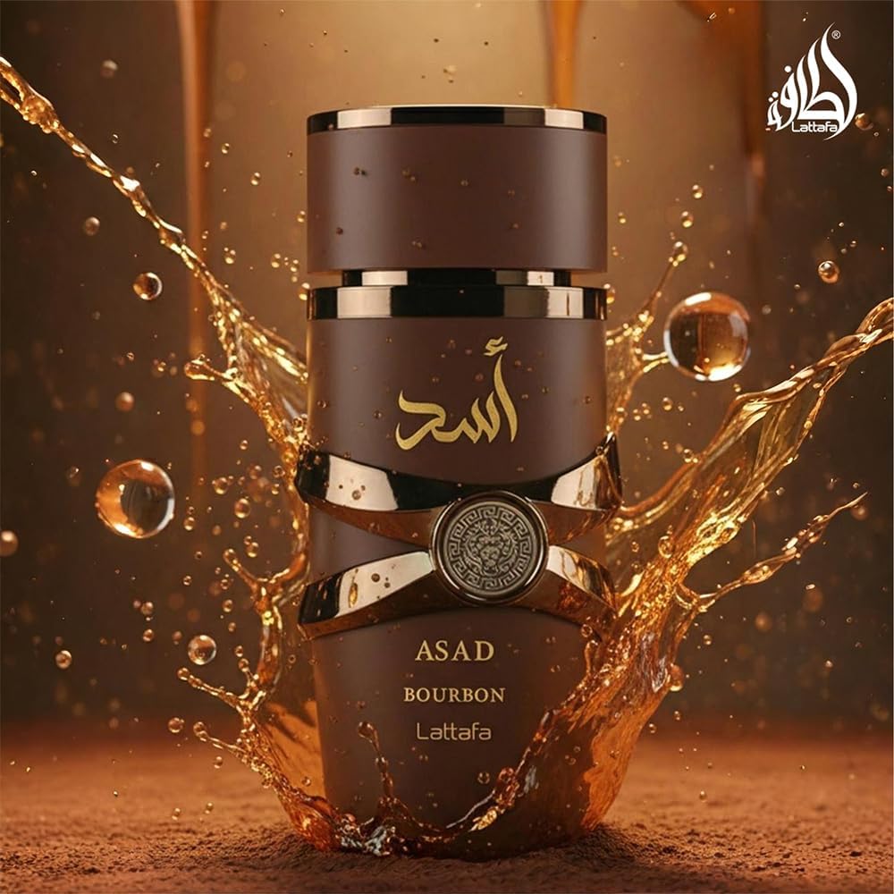 Lattafa Asad Bourbon for Unisex Eau de Parfum Spray, 3.4 Ounce / 100 ml