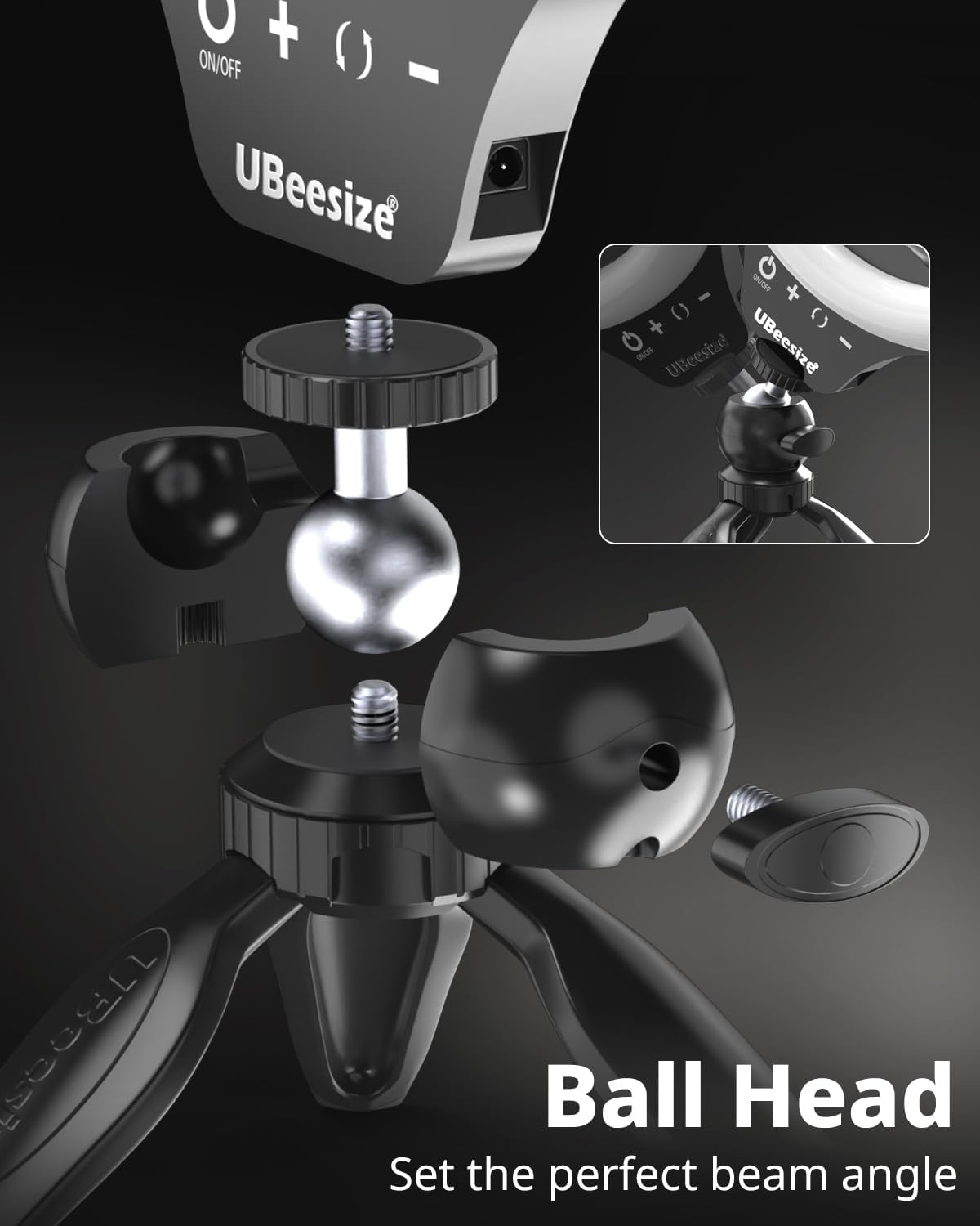 UBeesize 12" Desk Ring Light with Stand & Phone Holder - Adjustable Studio Light for Photography,Zoom Meetings, YouTube, TikTok, Live Streaming