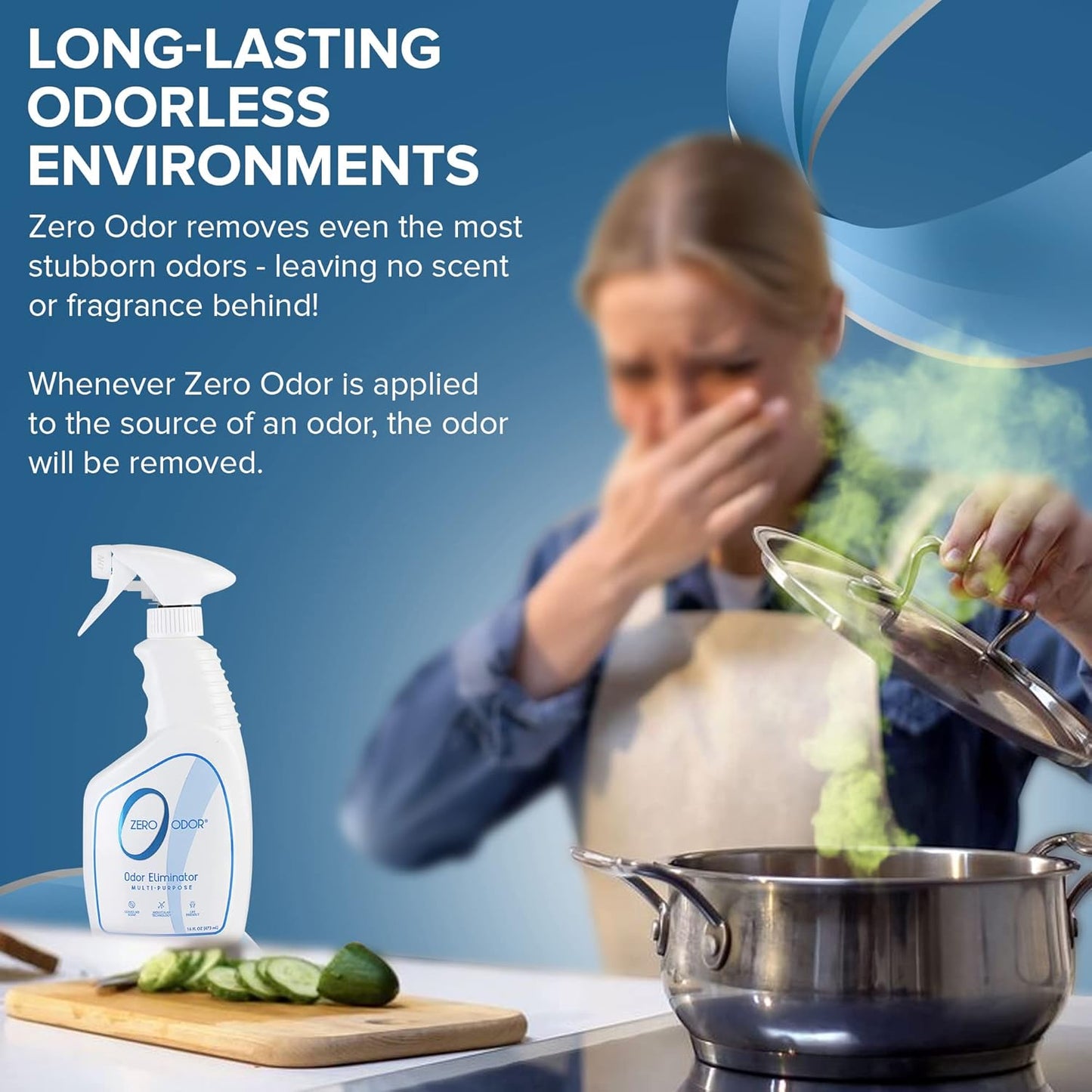 Zero Odor - Multi-Purpose Strong Odor Eliminator for Home, Office, Car, Bathroom, Hotel, Room Deodorizer, and Odor Neutralizer, 16oz