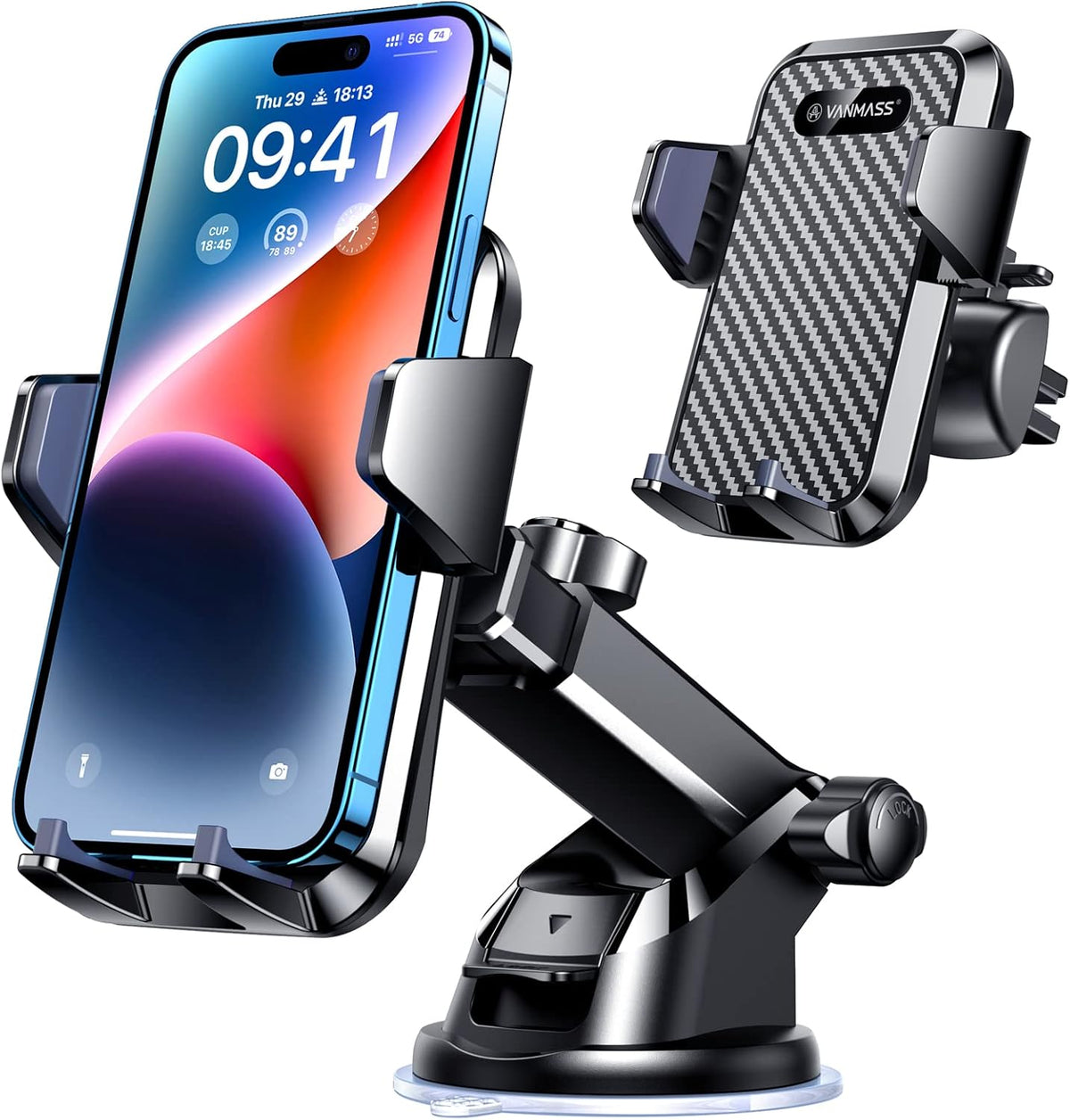 VANMASSใ85+LBS Strongest Suction & Military-Grade Ultimate Car Phone MountใPatent & Safety Certsใ Cell Phone Holder Truck for Dashboard Windshield Vent for iPhone 17 Pro Max 16 15 for Samsung