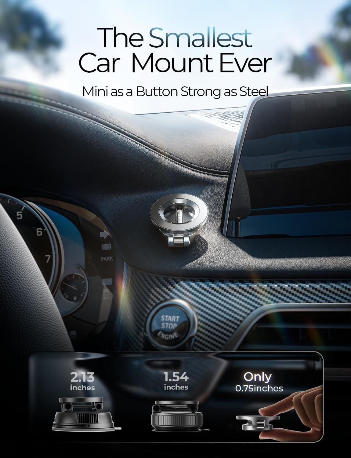LISEN for MagSafe Car Mount for iPhone 17 PRO MAX, Extra Smal Ultra Magnetic Phone Holder for Car Dashboard, Car Phone Holder, Car Accessories for Women Men, Fit for iPhone17 Pro/Air/Max 16 15 14
