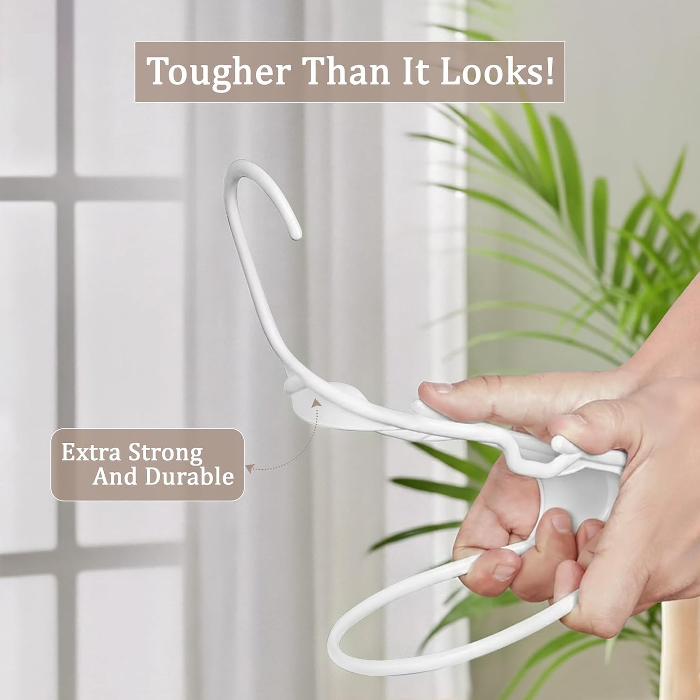 Utopia Home - Plastic Hangers 50 Pack - Space Saving Clothes Hanger - Durable and Strong Closet Organizers and Storage Makes It Ideal Stocking Stuffers or Apartment or Dorm Room Essentials (White)