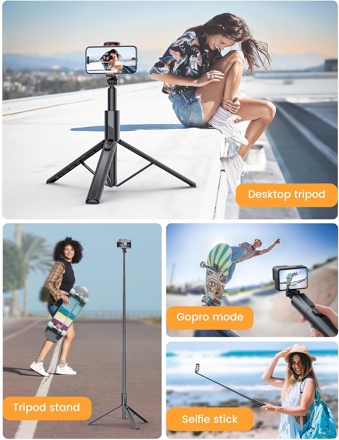 71" Phone Tripod, NT79 Extendable Selfie Stick with 1/4" Camera Mount for Cell Phone&Camera, Phone Tripod Stand Holder with Remote Compatible with iPhone Android, Camera