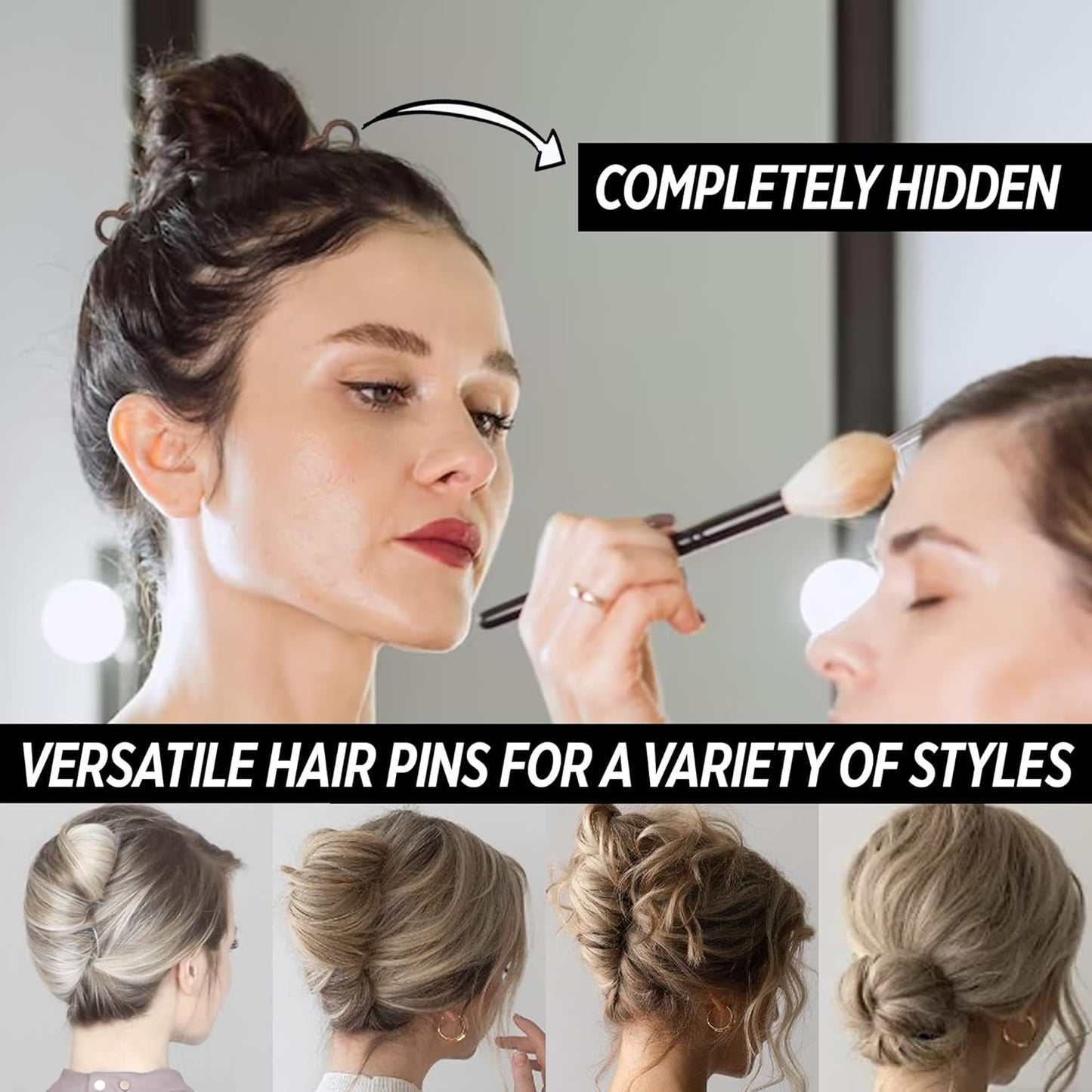 Good Hair Days Hair Pins - 2 1/2" Plastic, U-shaped Magic Grip Hairpins, Strong Durable Pins For Fine, Thick & Long Hair, Styling Accessories - Tortoise Shell, Set of 10