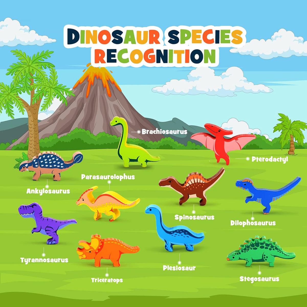 Dinosaur Toys for Kids 3-5: Wooden Stacking Montessori Toys for 3 4 5 6 7 8 Year Old Boys Girls Birthday Gifts for Kid Ages 4-8 Balance Competition Game for Family Stocking Stuffers