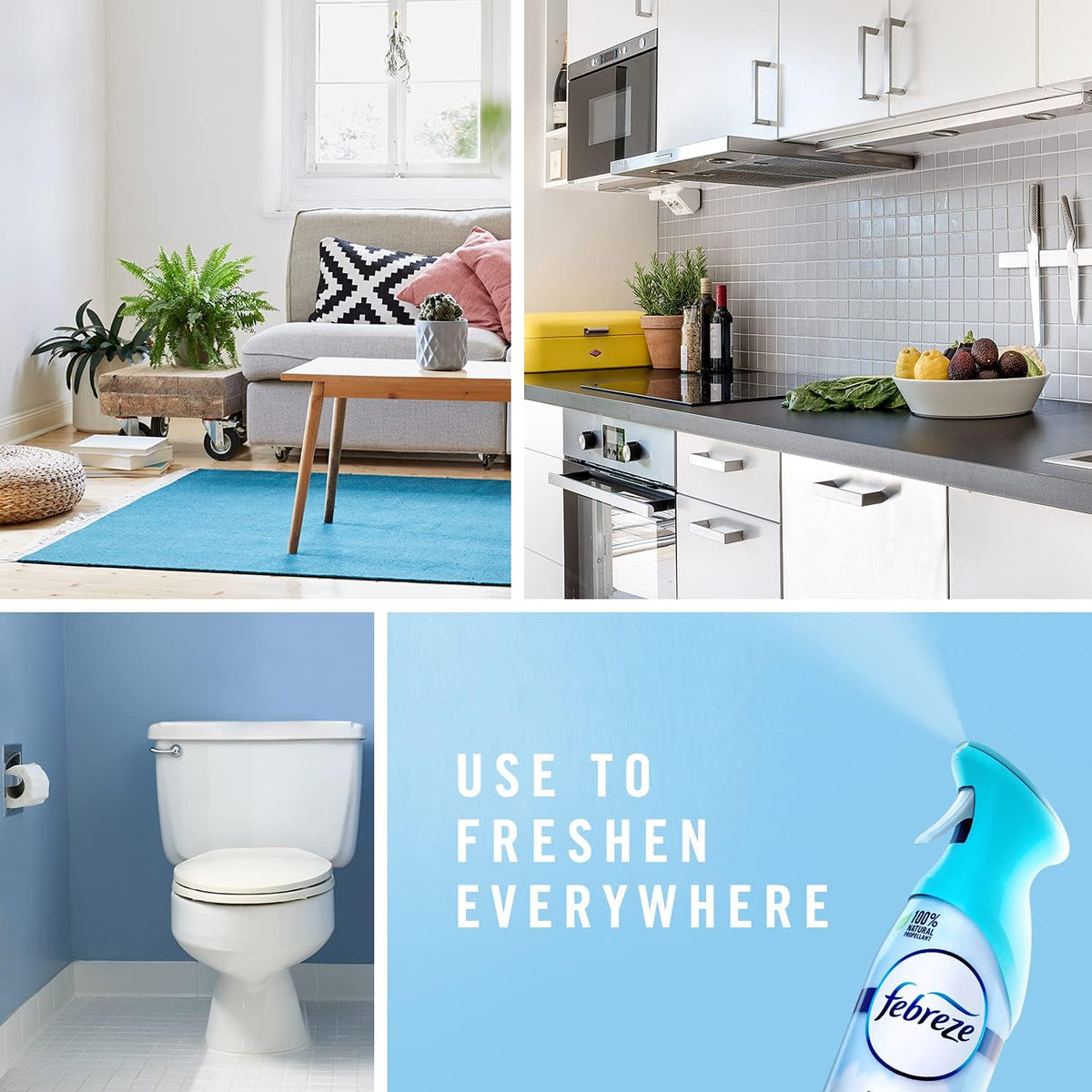 Febreze Air Mist Air Freshener Spray, Odor-Fighting Room Spray for Home, Bathroom and Kitchen, Aerosol Can, Southern Lilac Mornings, Georgia Peach Orchard, Sweet Watermelon Vine Scent, 8.8oz, 3 Count