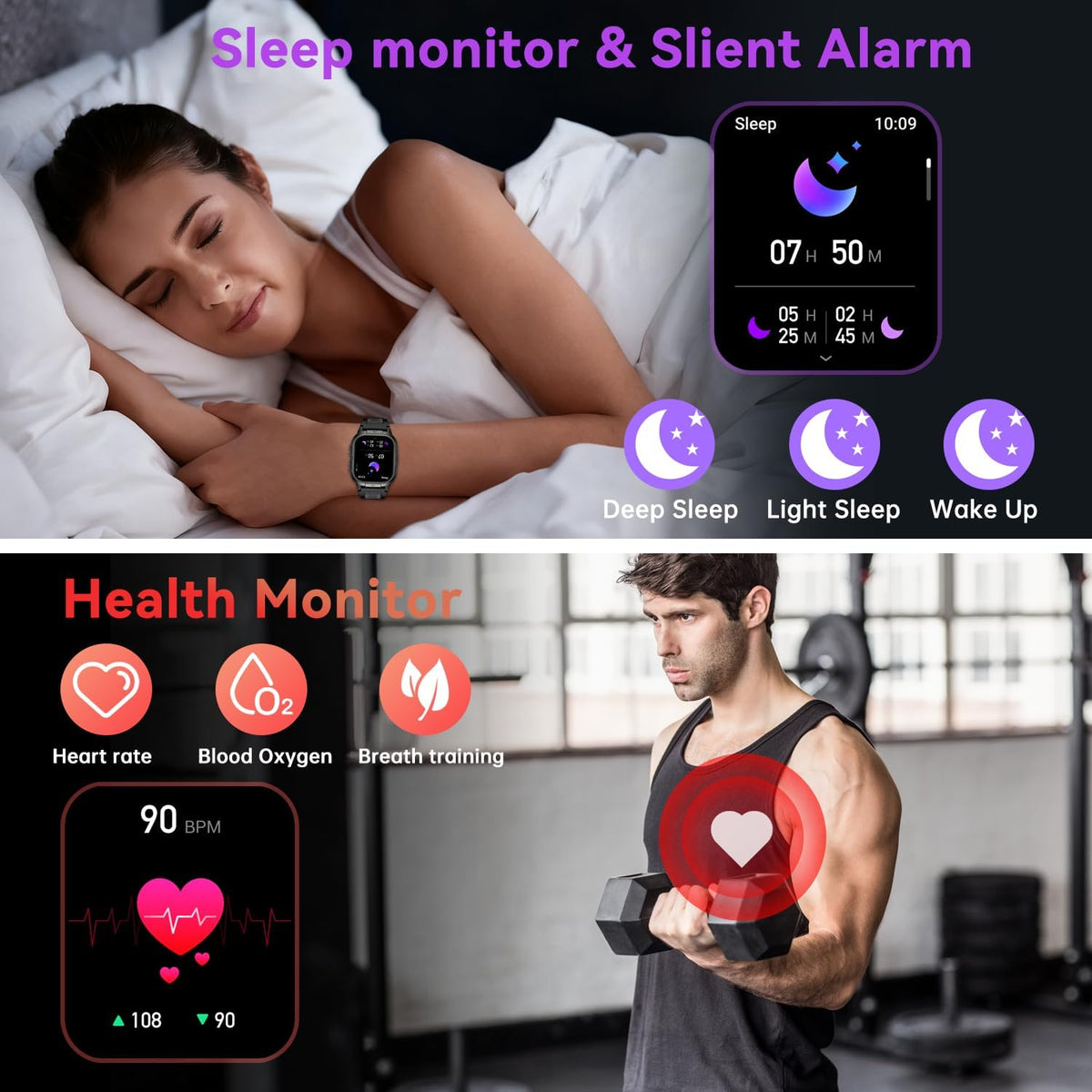 Smart Watch for Men – Fitness Tracker, Waterproof Military Digital Watch, Running & Sports, Answer Calls, Android & iPhone Compatible