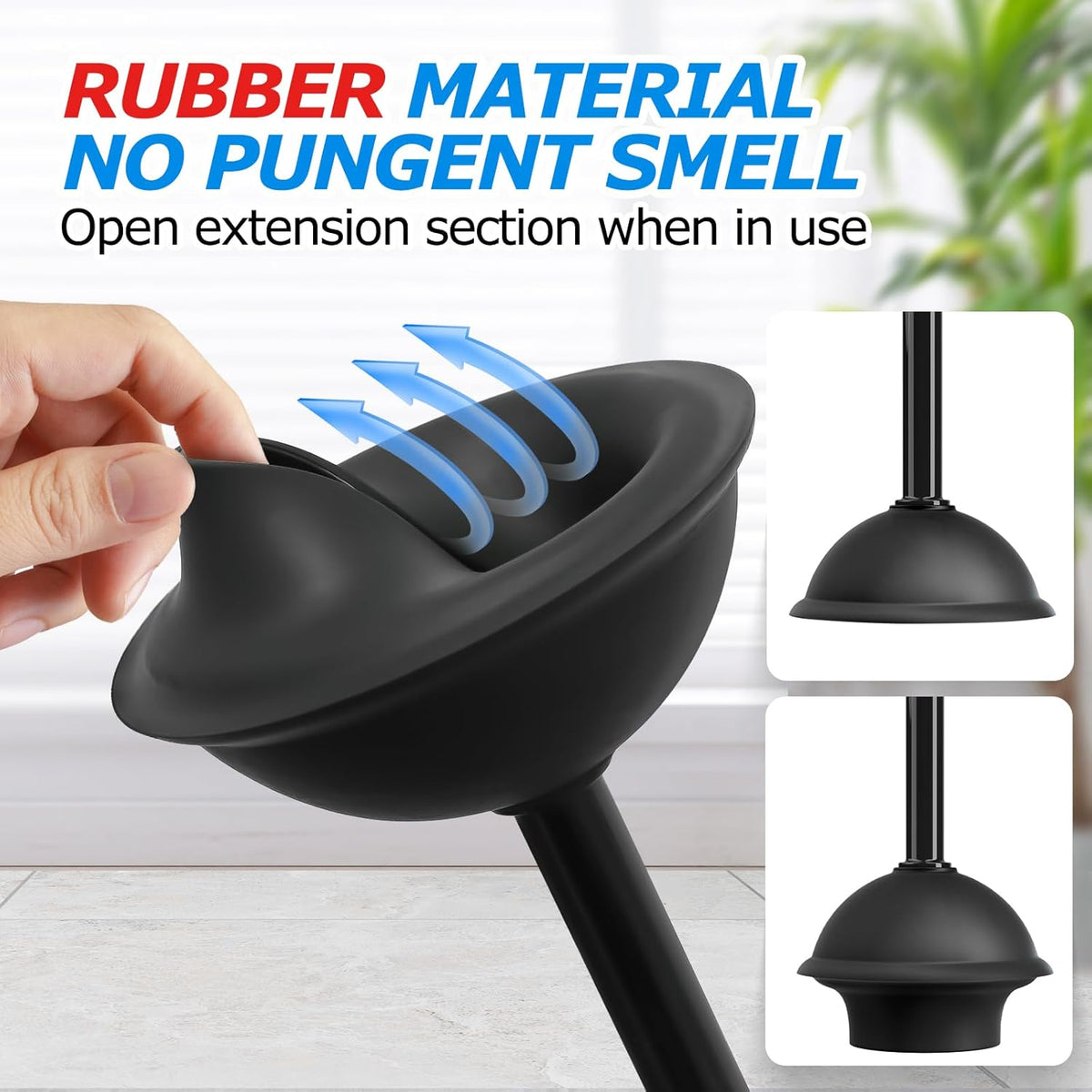 2 in 1 Toilet Plunger and Brush Set,Extended Handle Plunger,Toilet Bowl Brush Plunger Set, Bathroom Cleaning Tools ,Toilet Brush Plunger Combo,Cleaning Brush,Bathroom Cleaning Supplies