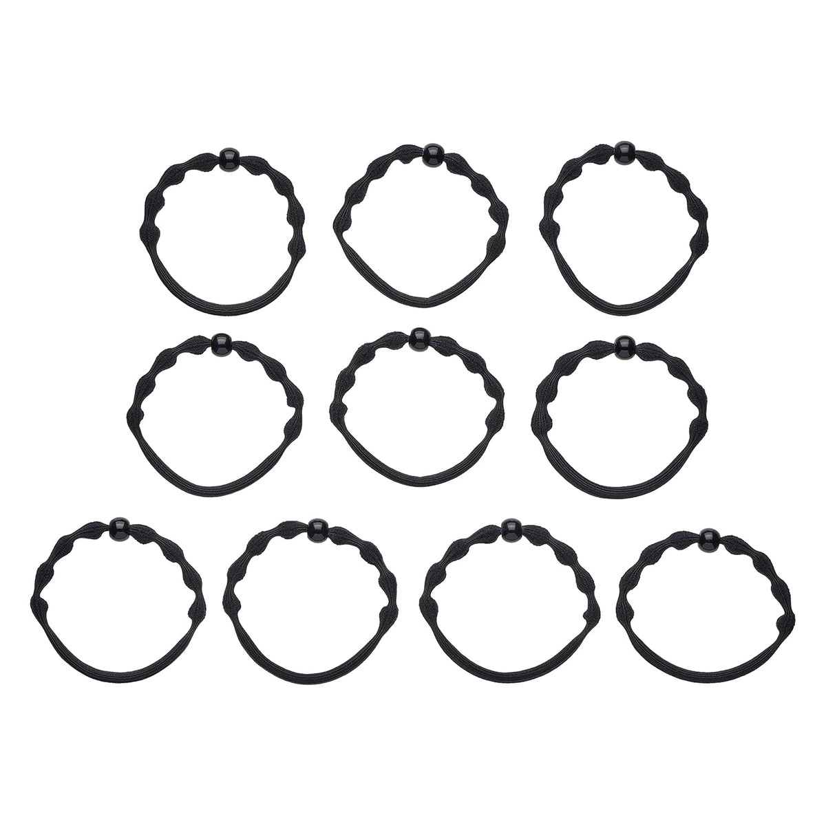 Goody Ouchless Forever Fine Hair Elastics - 10 Ct, Black, Damage-Free Bands, 3X Stronger Hair Ties, Retainable Shape, 16 Strand Inner Core, Hair Accessories for Women & Men