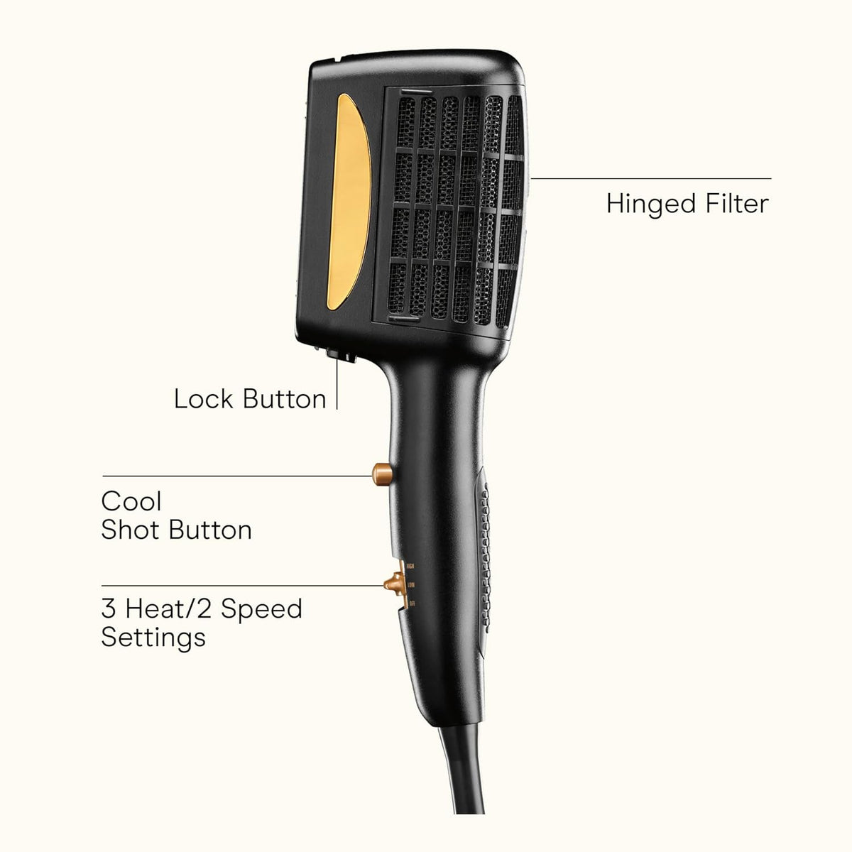 INFINITIPRO BY CONAIR 3-in-1 Styling Hair Dryer, 1875W Hair Dryer and 3 Attachments