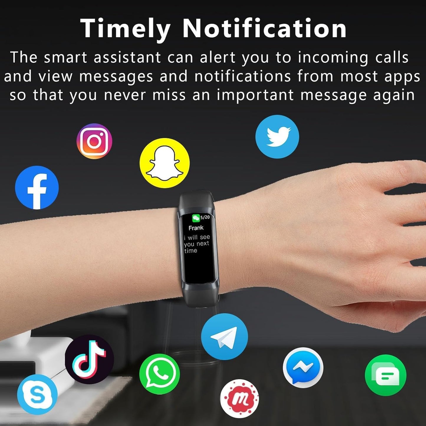 Fitness Tracker Smart Watch – Heart Rate, Blood Oxygen, Sleep Monitor, 20+ Sports Modes, Activity & Step Tracker for Android/iOS
