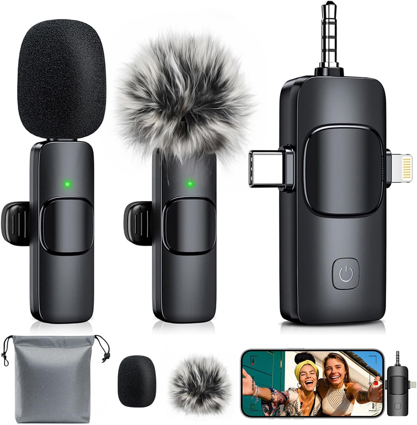 3-in-1 Wireless mic for iOS/Android/Camera