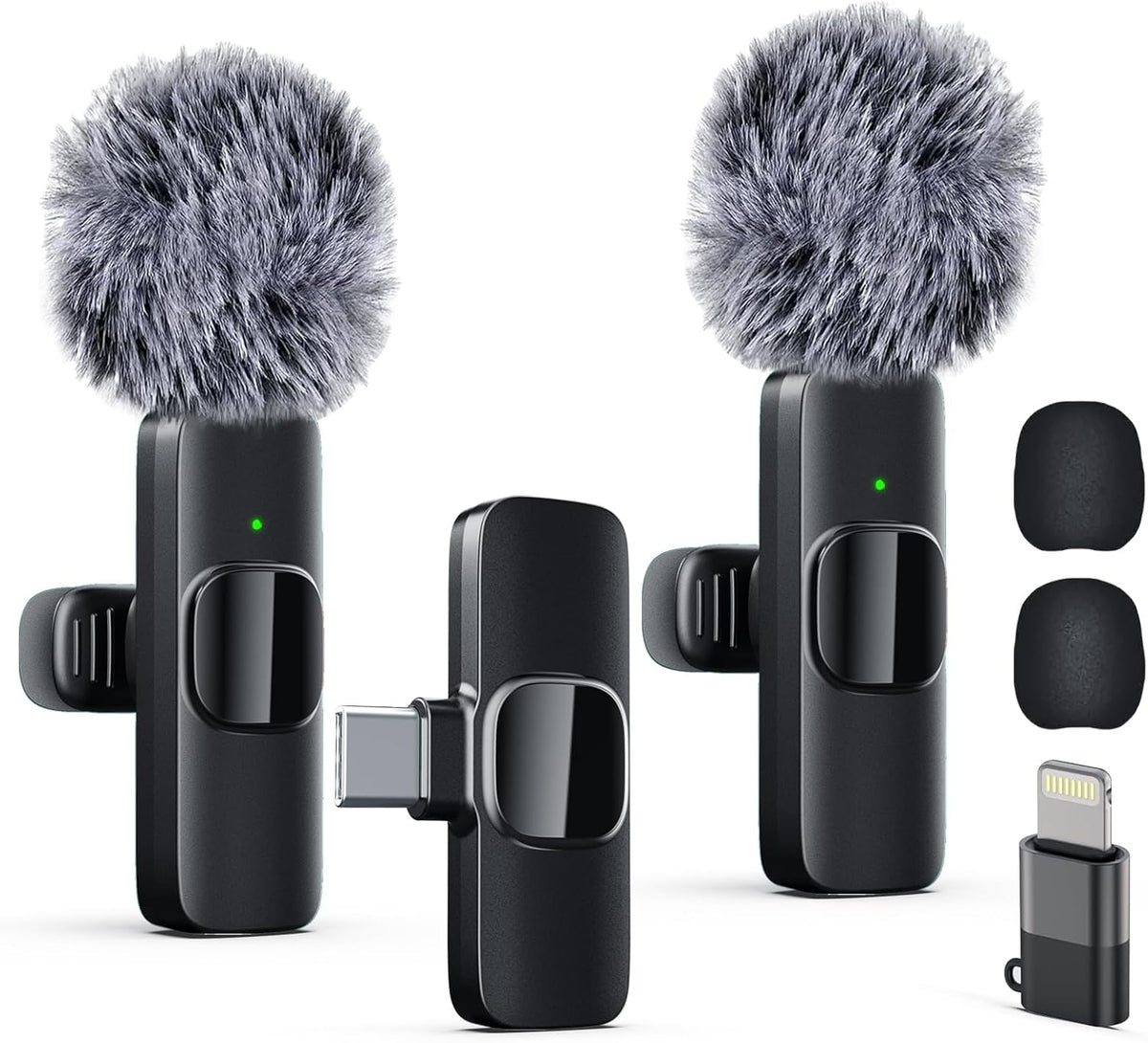 Professional Wireless Lavalier Lapel Microphone for iPhone, iPad, mini Video Recording Mic forInterview Video Podcast Vlog YouTube&Livestream, Noise Reduction, Plug &Play