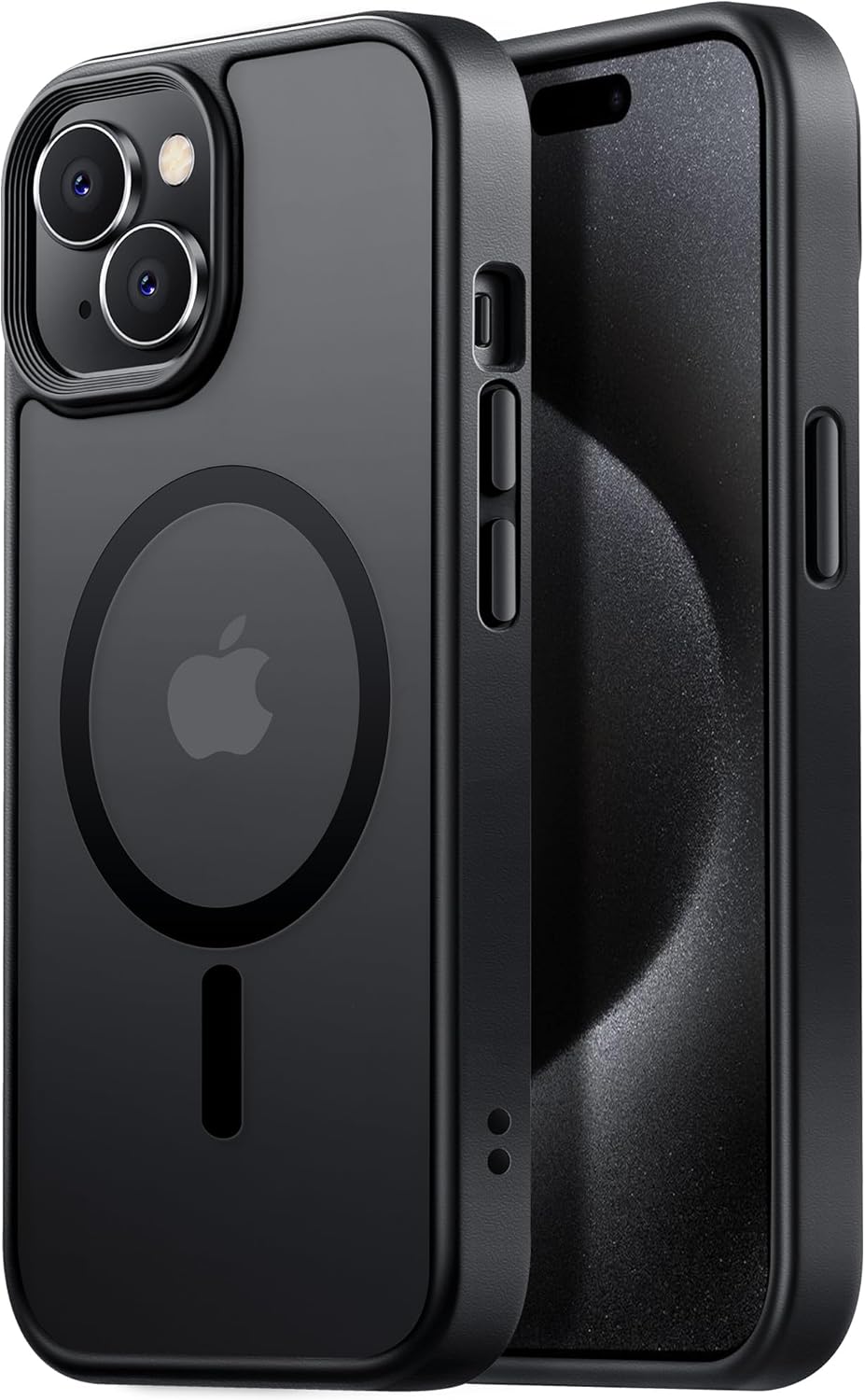 Tigowos Magnetic for iPhone 15 Case Drop Resistant Matte Skin Feeling Back Cover Shockproof Slim Fit for iPhone 15 Phone Case,Matte Black