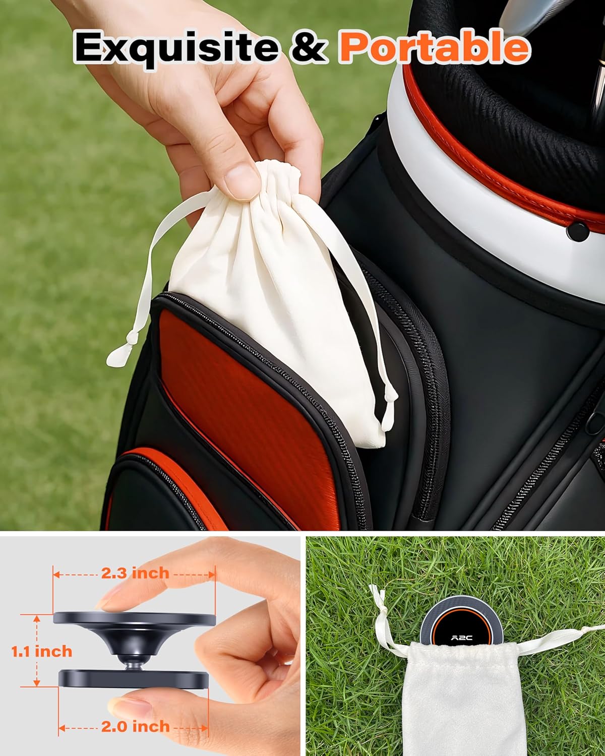 A2C Alloy Magnetic Golf Cart Phone Holder Compatible with MagSafe iPhone 12-17, Unique Golf Gifts for Men Golfers Women Dad Him, 2026 Golf Accessories Essentials Gadgets Fits EZGO, Club Car, Yamaha