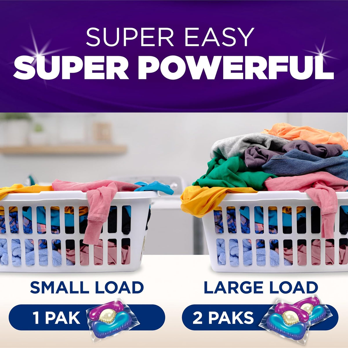 ARM & HAMMER Plus OxiClean with Odor Blasters 5-in-1 Laundry Detergent Power Paks, Laundry Odor Remover, Eliminates Odors, Attacks Stains, Fresh Burst Scent, 42 Count