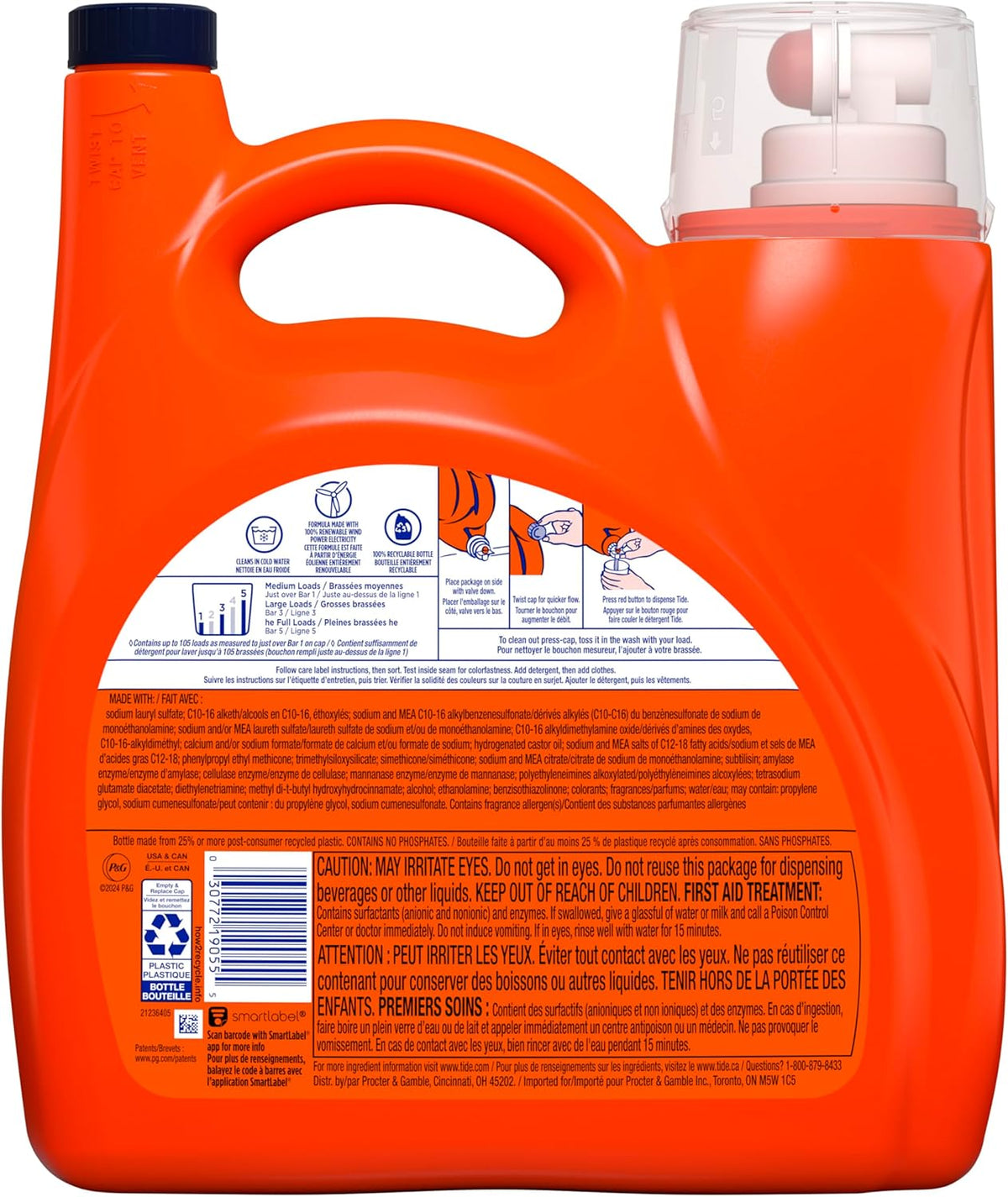 Tide Plus Boost of Ultra Downy Liquid Laundry Detergent, April Fresh Scent, 148 fl oz, 105 Loads, Laundry Detergent Liquid with Long-Lasting Freshness