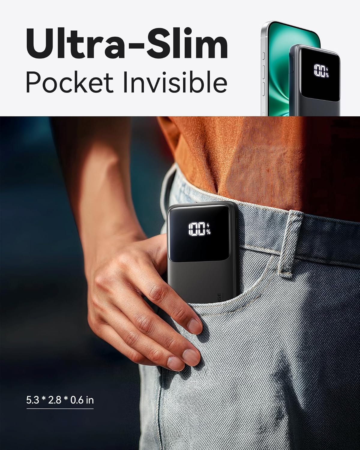 INIU Portable Charger, Slimmest Fast Charging 10000mAh USB C in/Out Power Bank, 22.5W PD3.0 QC4+ Battery Pack, Portable Phone Charger for iPhone 16 15 14 13 12 Pro Samsung S22 S21 Google AirPods iPad