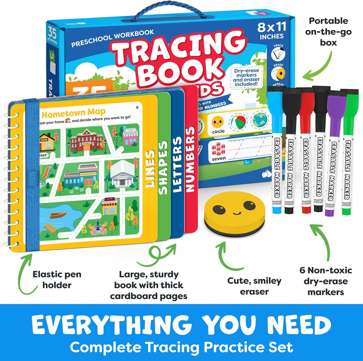 Preschool Learning Activities - Letter Tracing Books for Kids Ages 3-5 - Toddler Handwriting Practice - Learning Books for 4 Year Olds, Educational Learning Toys for 3 Year Old - Valentine Gifts Kids