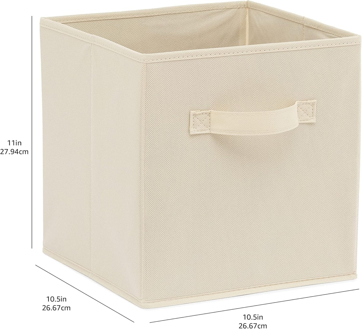 6-Pack Collapsible Fabric Storage Cubes with Handles – Durable Cloth Bins for Closet, Shelf, or Cube Organizer, Beige