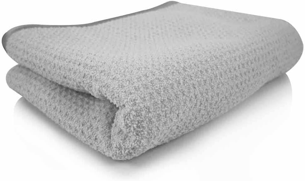 Chemical Guys Waffle Weave Gray Matter Microfiber Drying Towel - 25" x 36", 70/30 Blend with Silk Edging for Scratch-Free Car Drying, Ultra Absorbent and Safe for All Surfaces