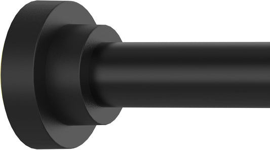 Shower Curtain Rod Adjustable 43-78 inch, 1"Diameter Spring Tension Curtain Rod No Drill, Anti-Rust Non-Slip Shower Rod, Black Shower Curtain Rod for Bathroom Tension