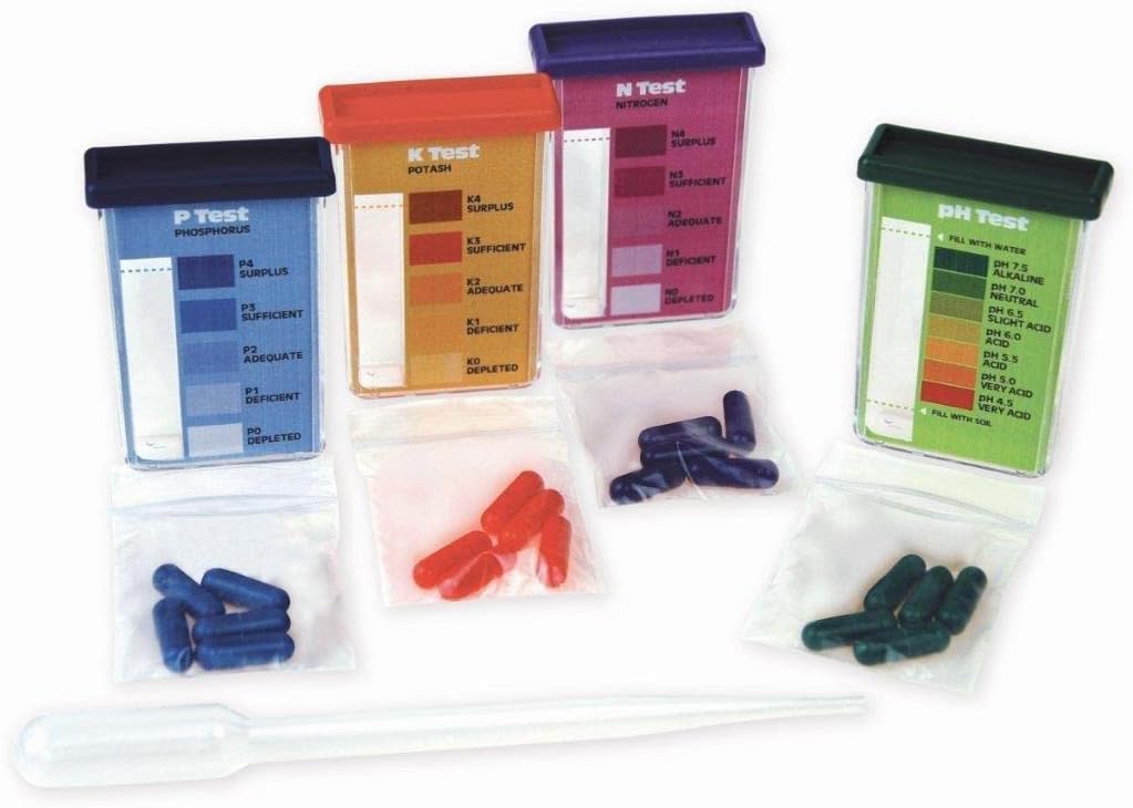 Rapitest Soil Test Kit for Gardens, Vegetables, Flowers and Lawns. USA designed and assembled soil tester completely, quickly and accurately measures/analyzes soil pH acidity and garden nutrients. - Cart Shape