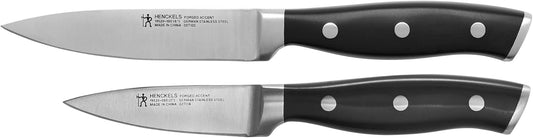 HENCKELS Forged Accent Razor-Sharp 2-pc Paring Knife Set, European Stainless Steel Knife, Informed by 100+ Years of Mastery, Black