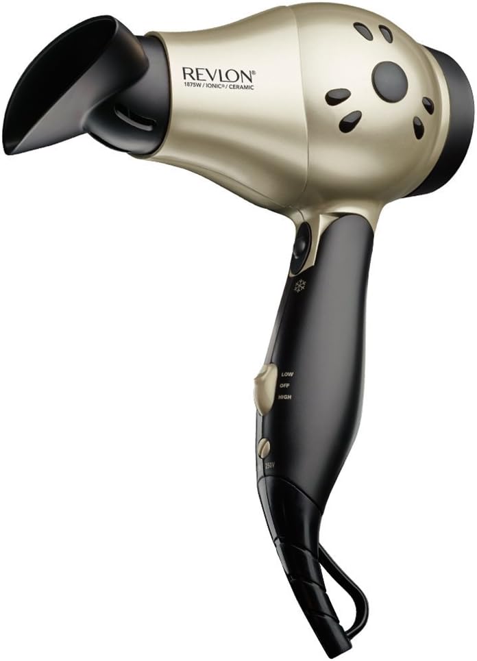 REVLON 1875W Compact Folding Handle Hair Dryer | Great for Travel