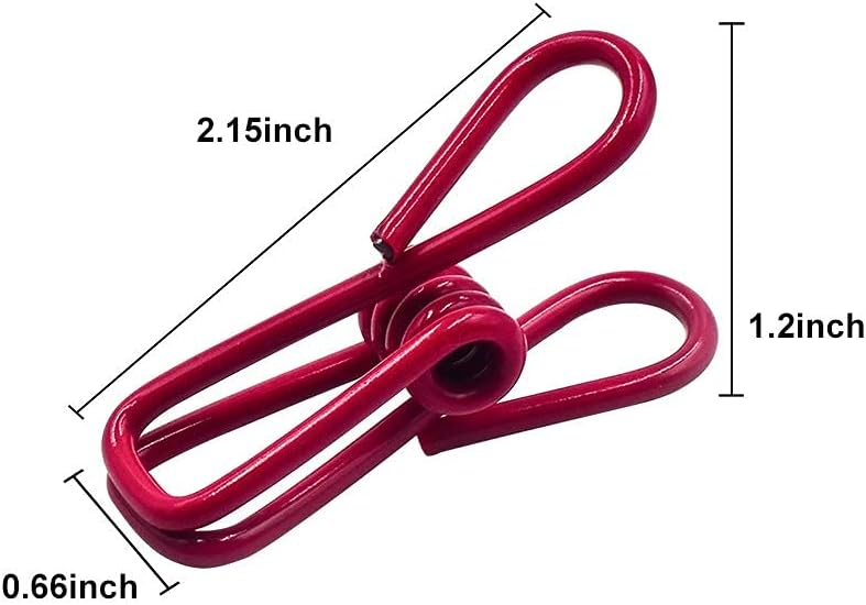 Chip Clips, Utility PVC-Coated Steel Clip for Food Package, Chips Bag, Clothes, Parper, Pack of 16, 2 Inch