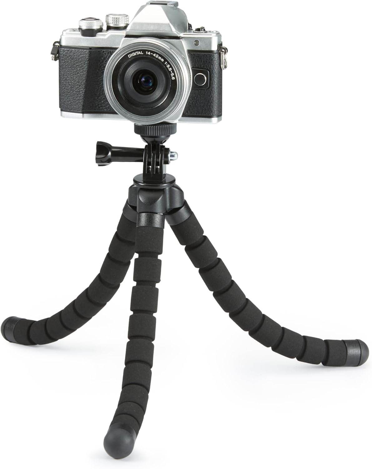 Portable and Flexible Tripod with Wireless Remote and Smartphone Clamp, 10-inch long, Black