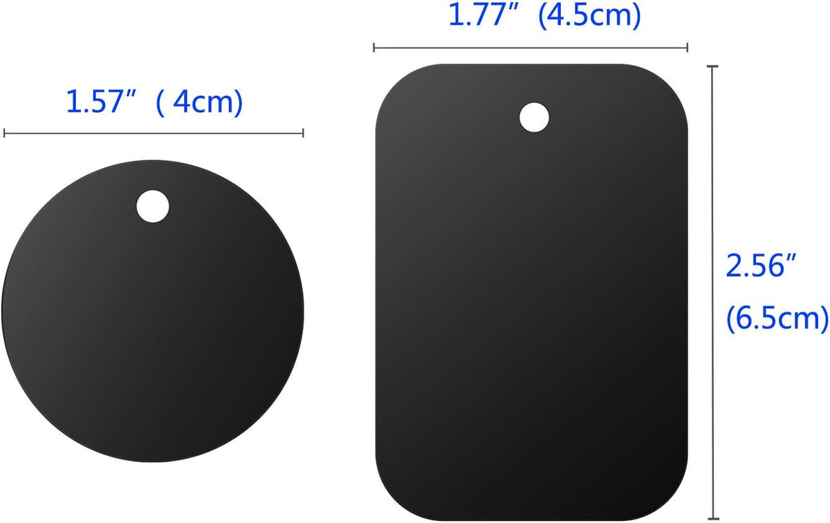 DSTELIN Universal Metal Plate 8 Pack for Magnetic Phone Car Mount Holder Cradle with Adhesive (Compatible with Magnetic Mounts) - 4 Rectangle and 4 Round, Black