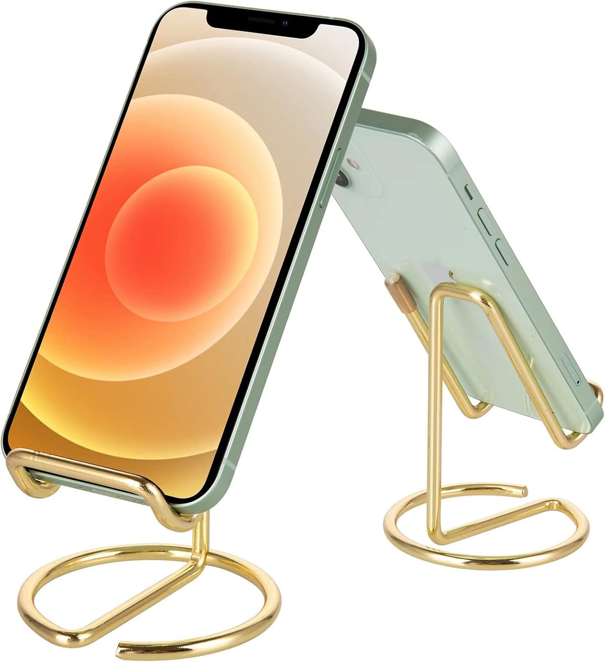 ROPOSY Cell Phone Stand for Desk, Cute Metal Gold Cell Phone Stand Holder Desk Accessories, Compatible with All Mobile Phones, iPhone, iPad