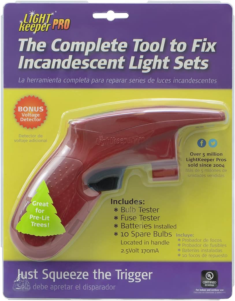 LightKeeper Pro Quick Fix Incandescent Holiday Light Set Repair Tool | UL Listed (#230566)