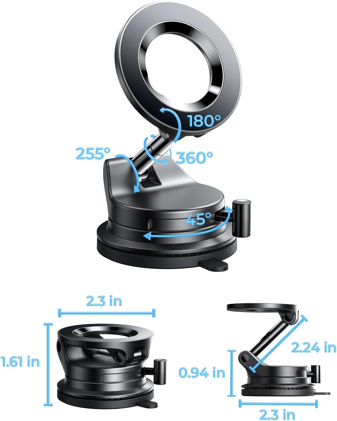 LISEN for Magsafe Car Mount, Magnetic Phone Holders for Your Car, Magnet Vacuum Phone Mount Car Accessories for Women Men BMW, SuctionPro for Valentines Day Gifts for Him Her Kits, for iPhone 17-12
